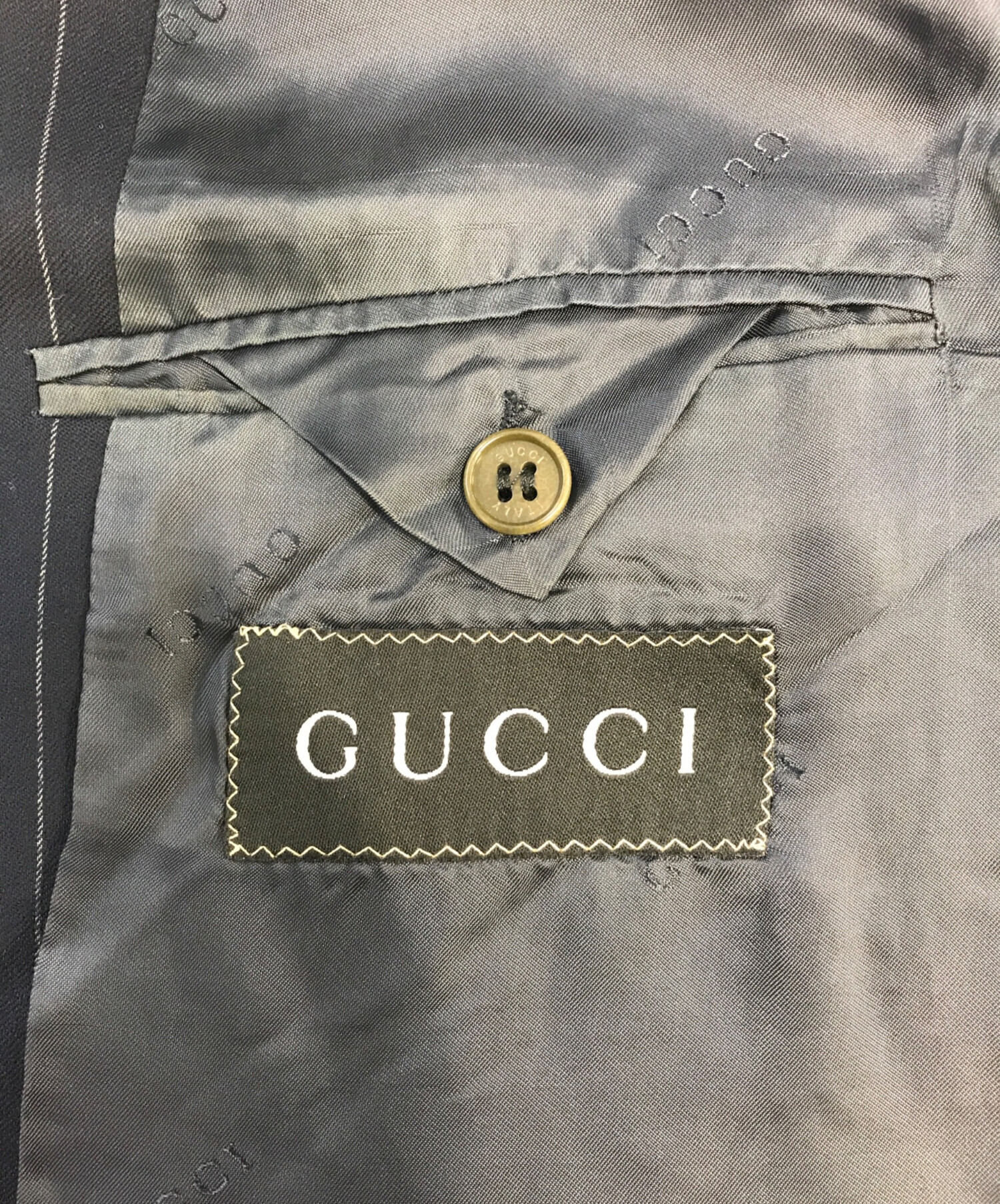 中古・古着通販】GUCCI (グッチ) 3Bテーラードセットアップ ネイビー