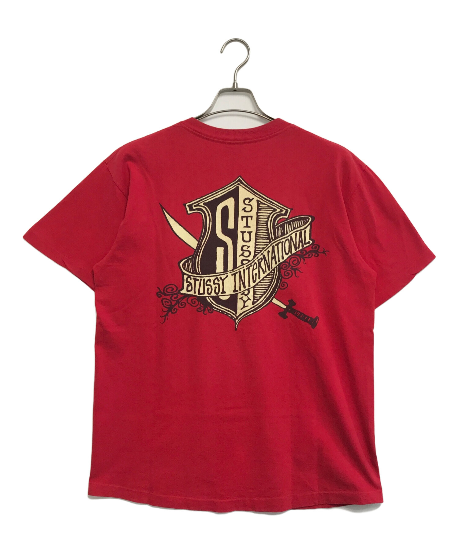 中古・古着通販】stussy (ステューシー) プリントTシャツ レッド