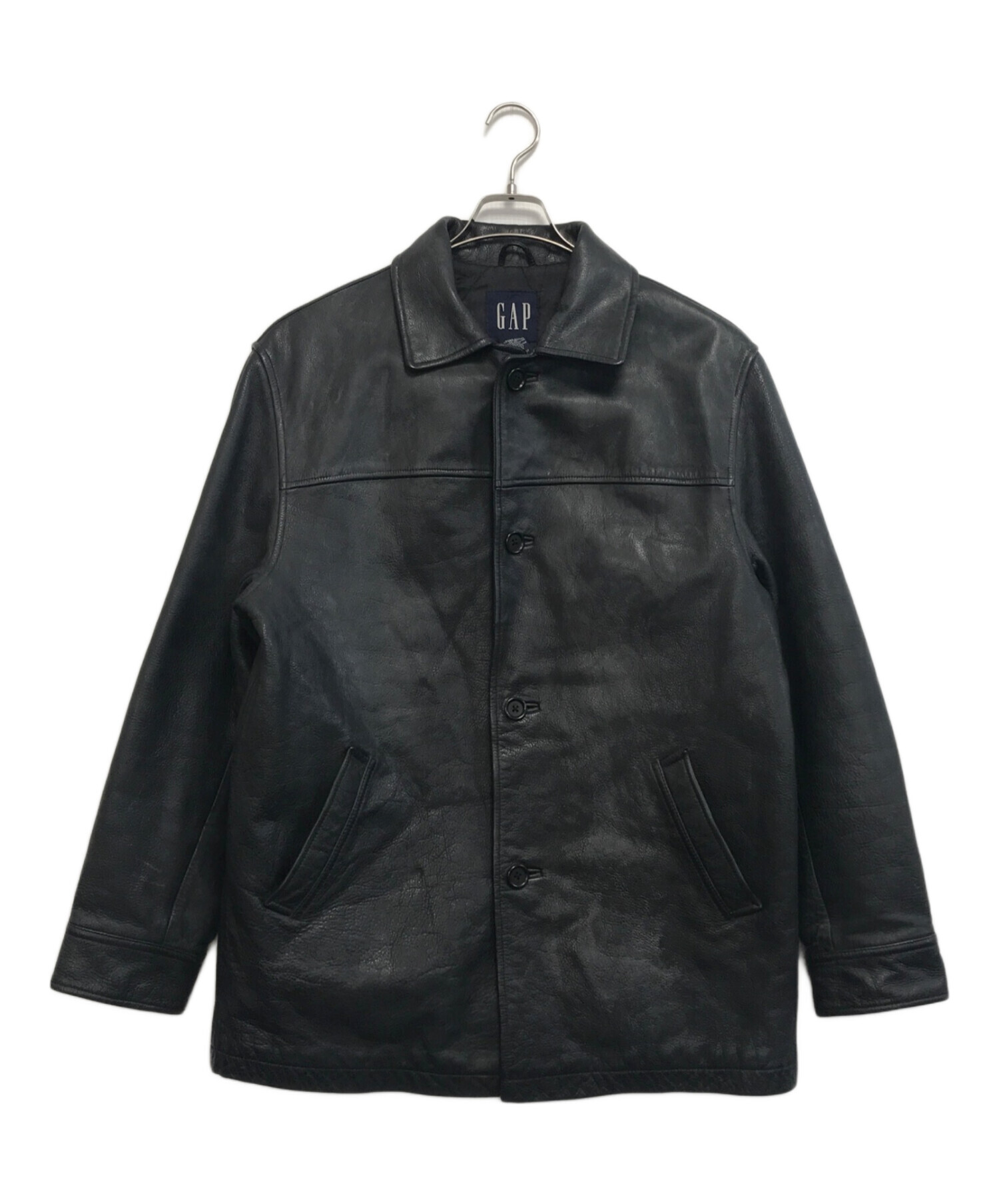 中古・古着通販】GAP (ギャップ) レザーカーコート ブラック サイズ:M