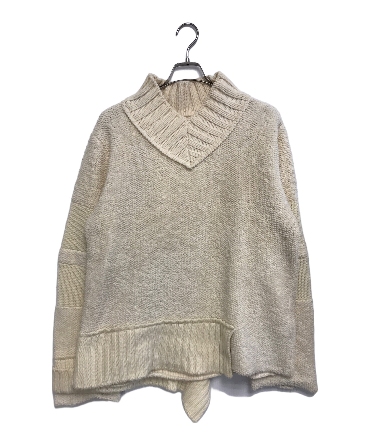 中古・古着通販】sacai (サカイ) WOOL KNIT PULLOVER ホワイト サイズ 