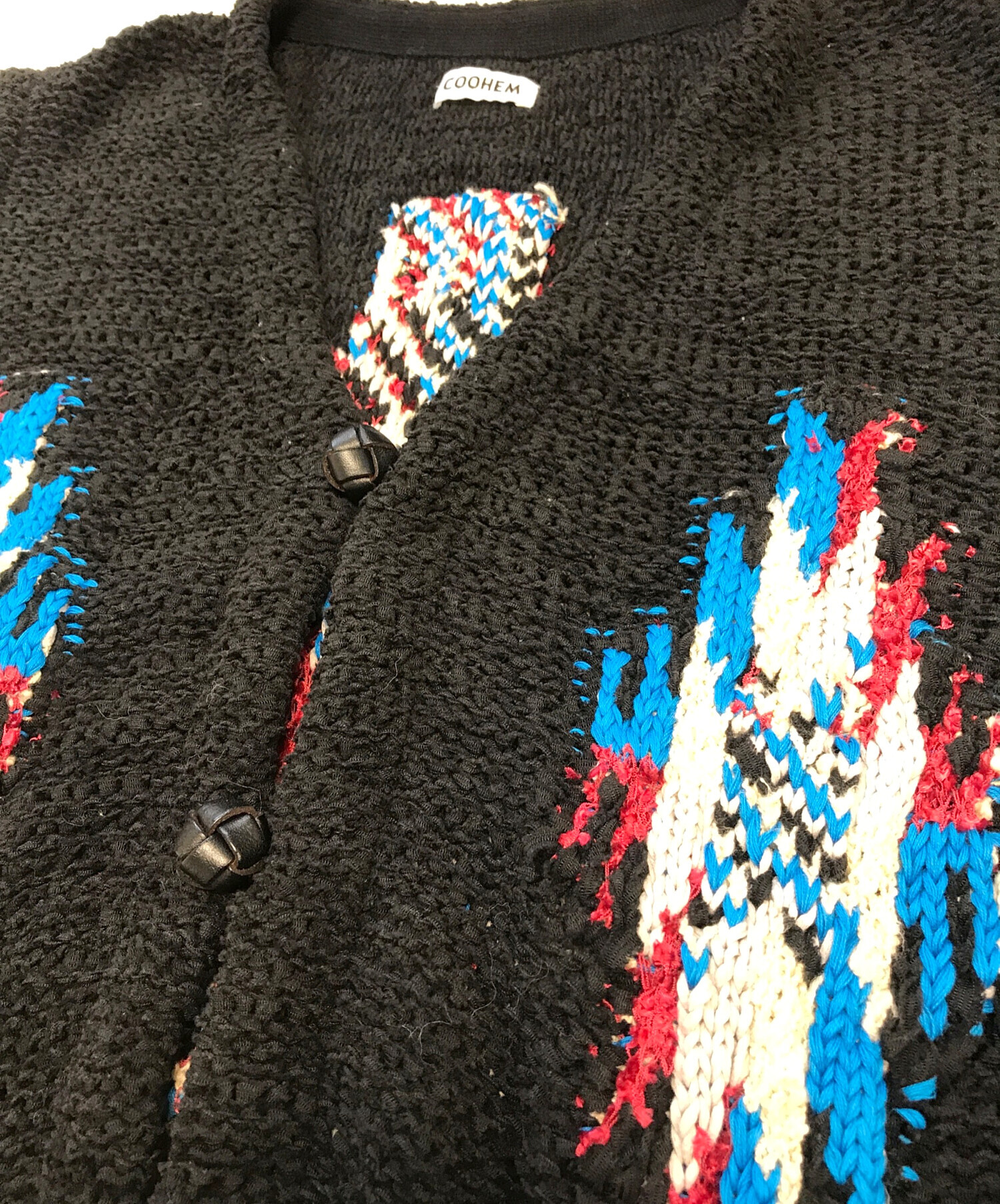 COOHEM CHIMAYO TWEED KNIT VEST チマヨ柄 M COOHEM CHIMAYO TWEED