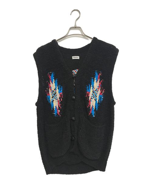 中古・古着通販】Coohem (コーヘン) CHIMAYO TWEED KNIT VEST ブラック