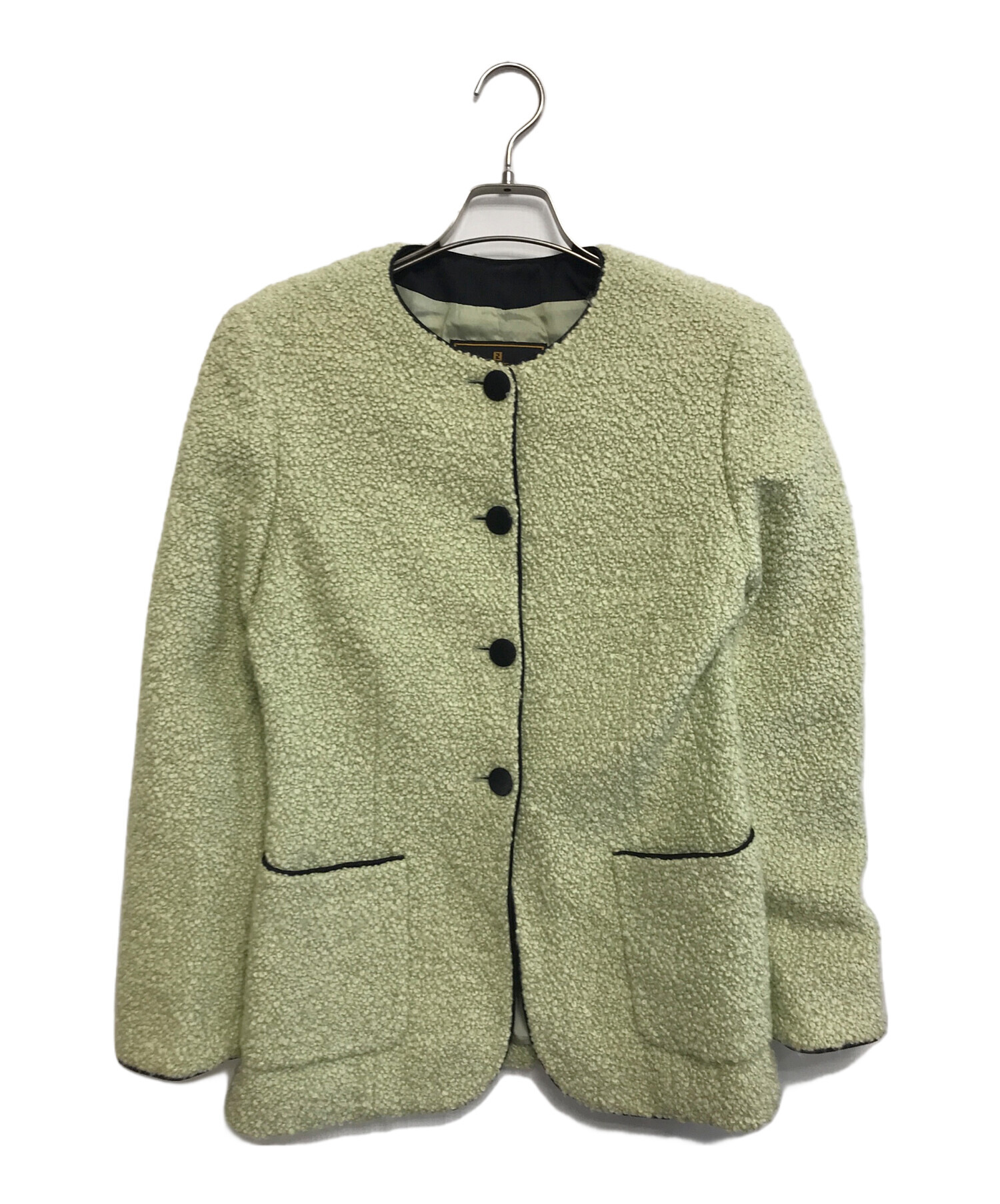 FENDI レディース　ジャケット　ビンテージ 中古・古着通販】FENDI (フェンディ) ボアジャケット 黄緑 サイズ:42