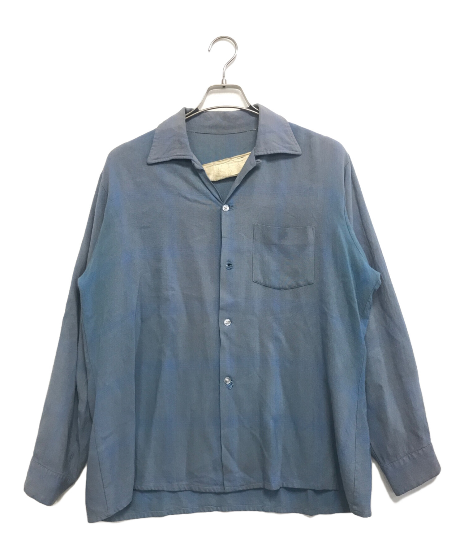 中古・古着通販】VINTAGE (ヴィンテージ) レーヨン混シャツ ブルー 