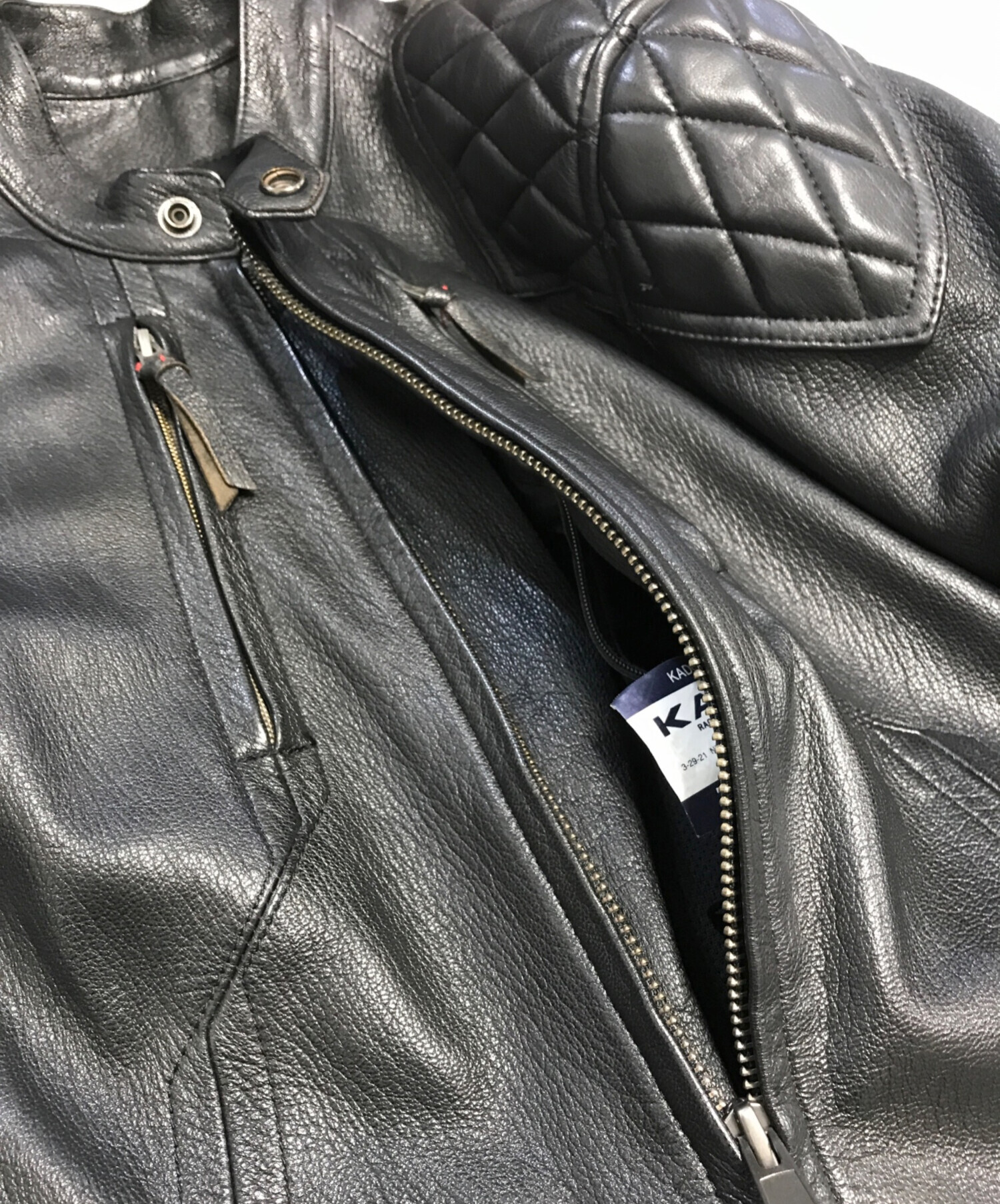 中古・古着通販】KADOYA (カドヤ) シングルライダースジャケット