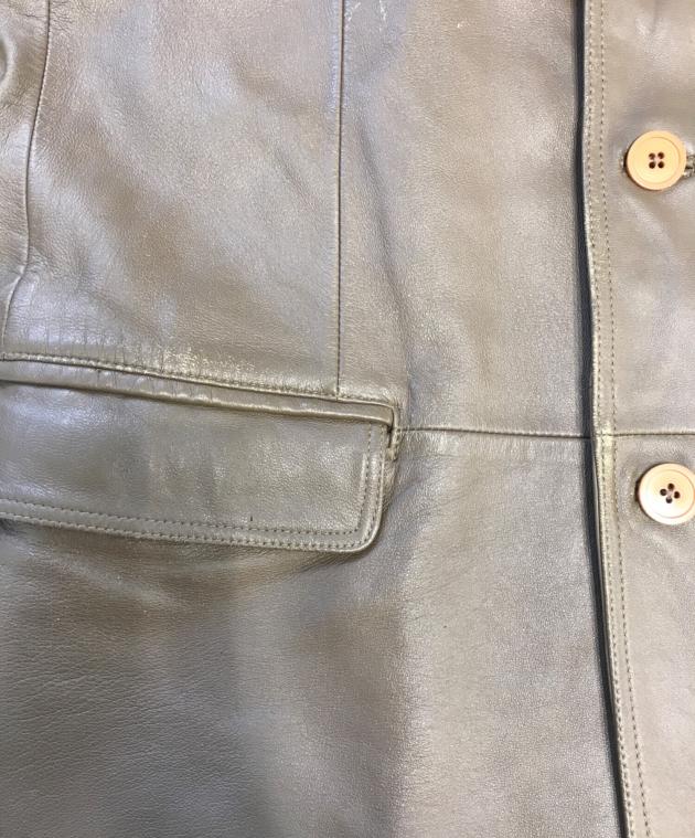 中古・古着通販】BALMAIN (バルマン) レザーテーラードジャケット