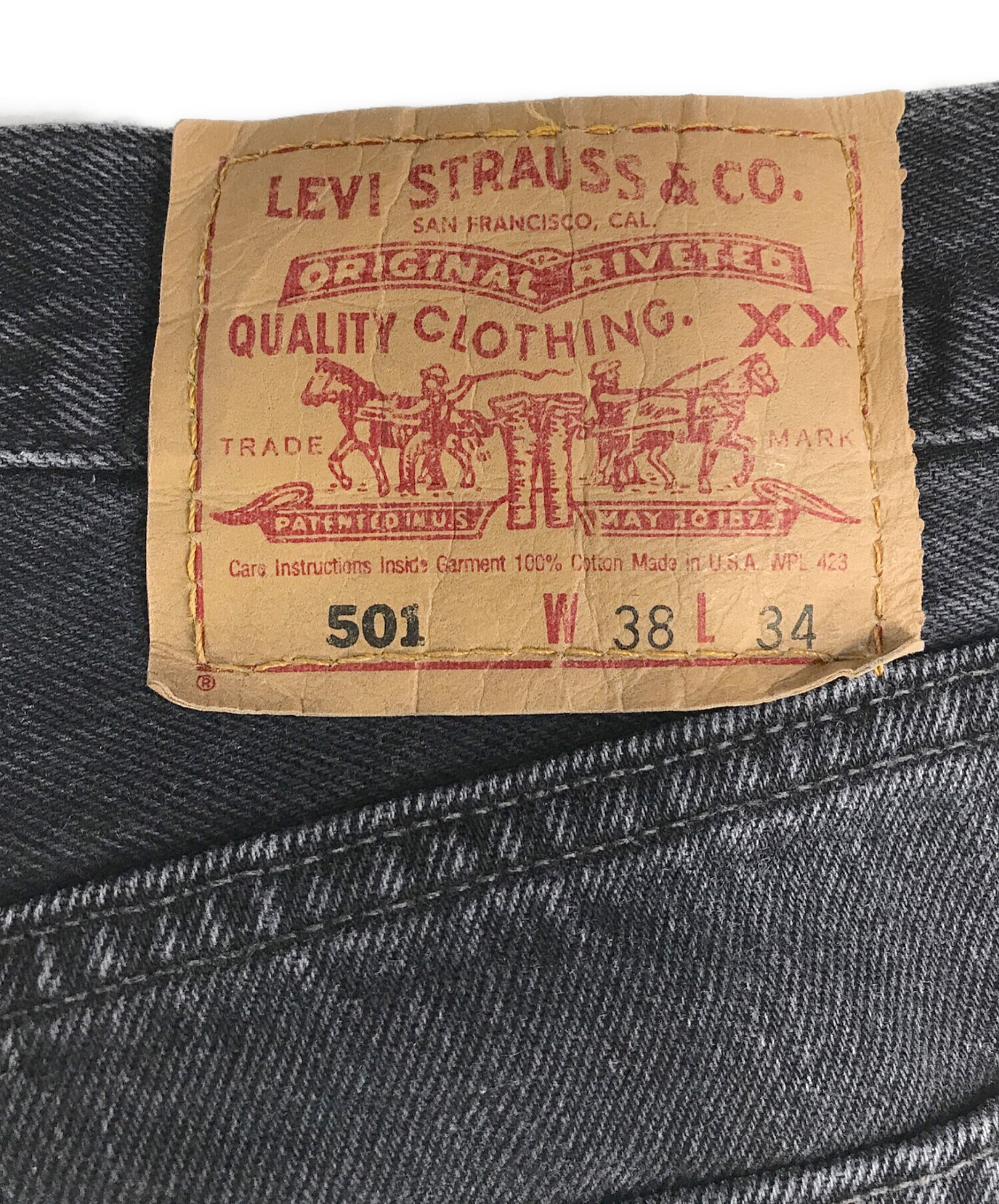 中古・古着通販】LEVI'S (リーバイス) 後染めブラックデニム ブラック