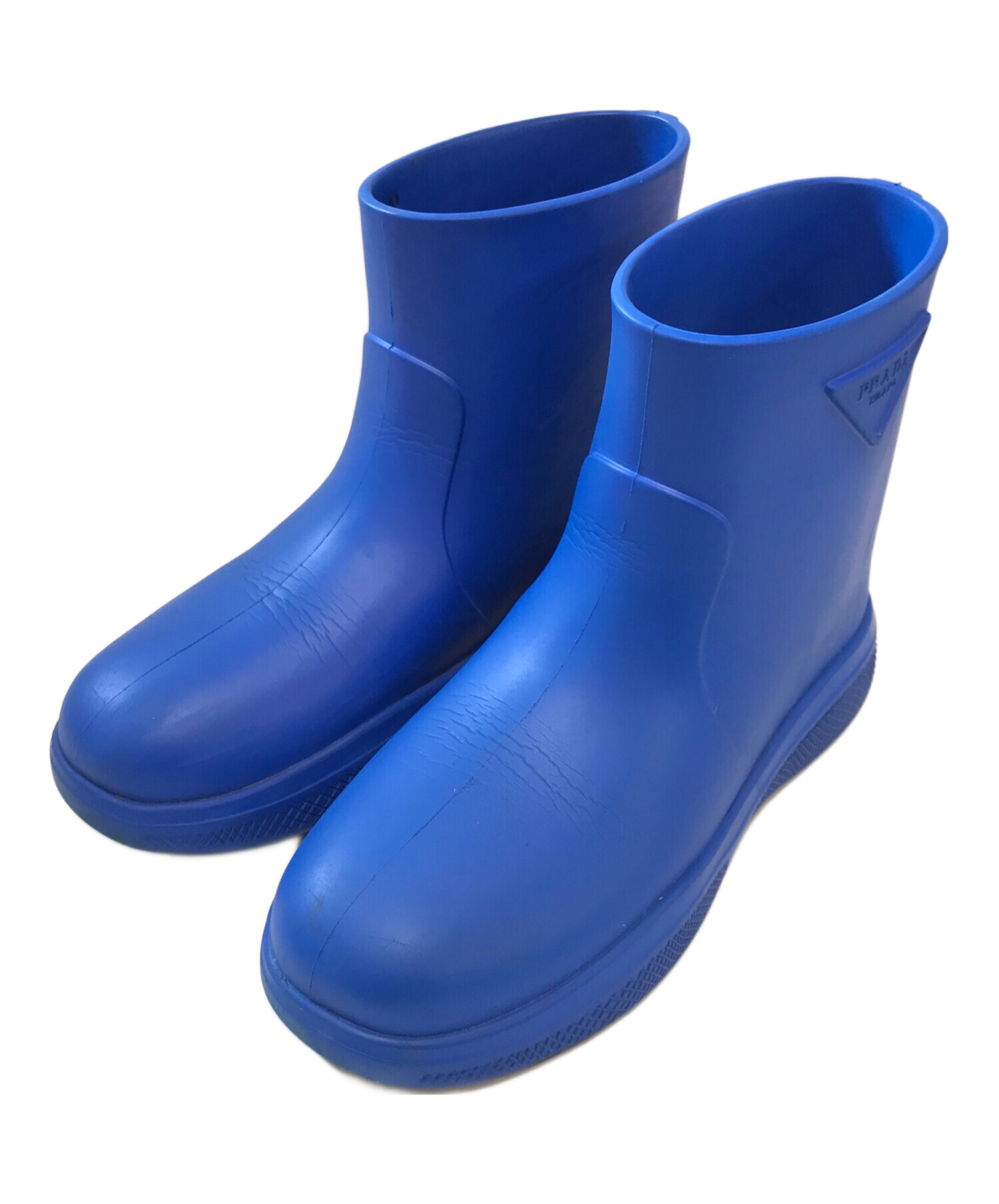 中古・古着通販】PRADA (プラダ) ラバーブーツ ブルー サイズ:40