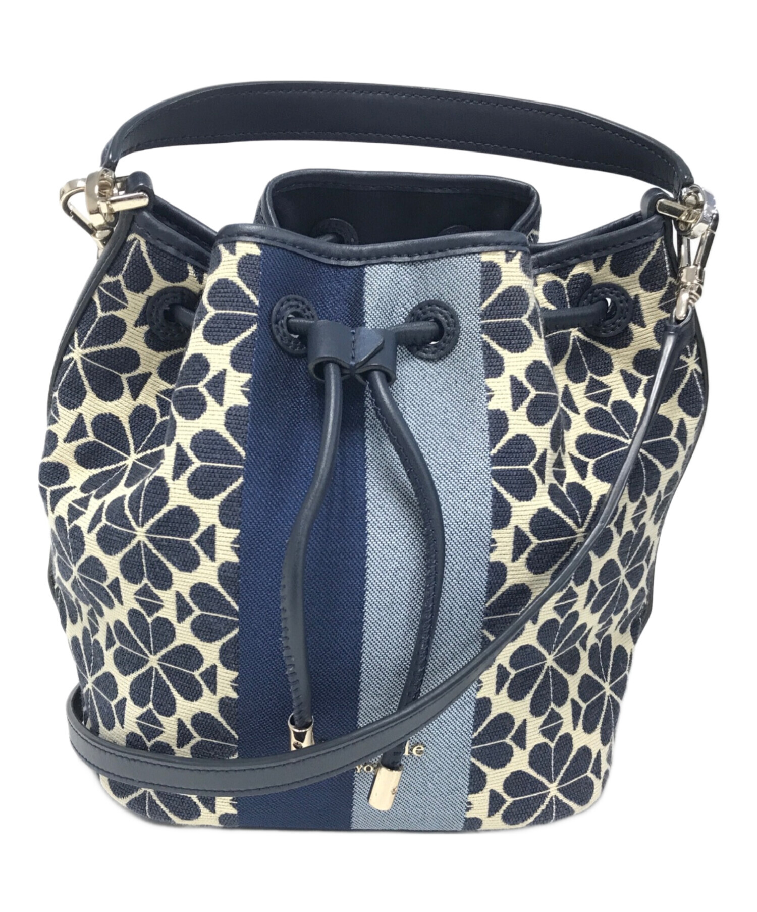Kate spade スペードフラワー ジャカード ミディアム バケット バッグ