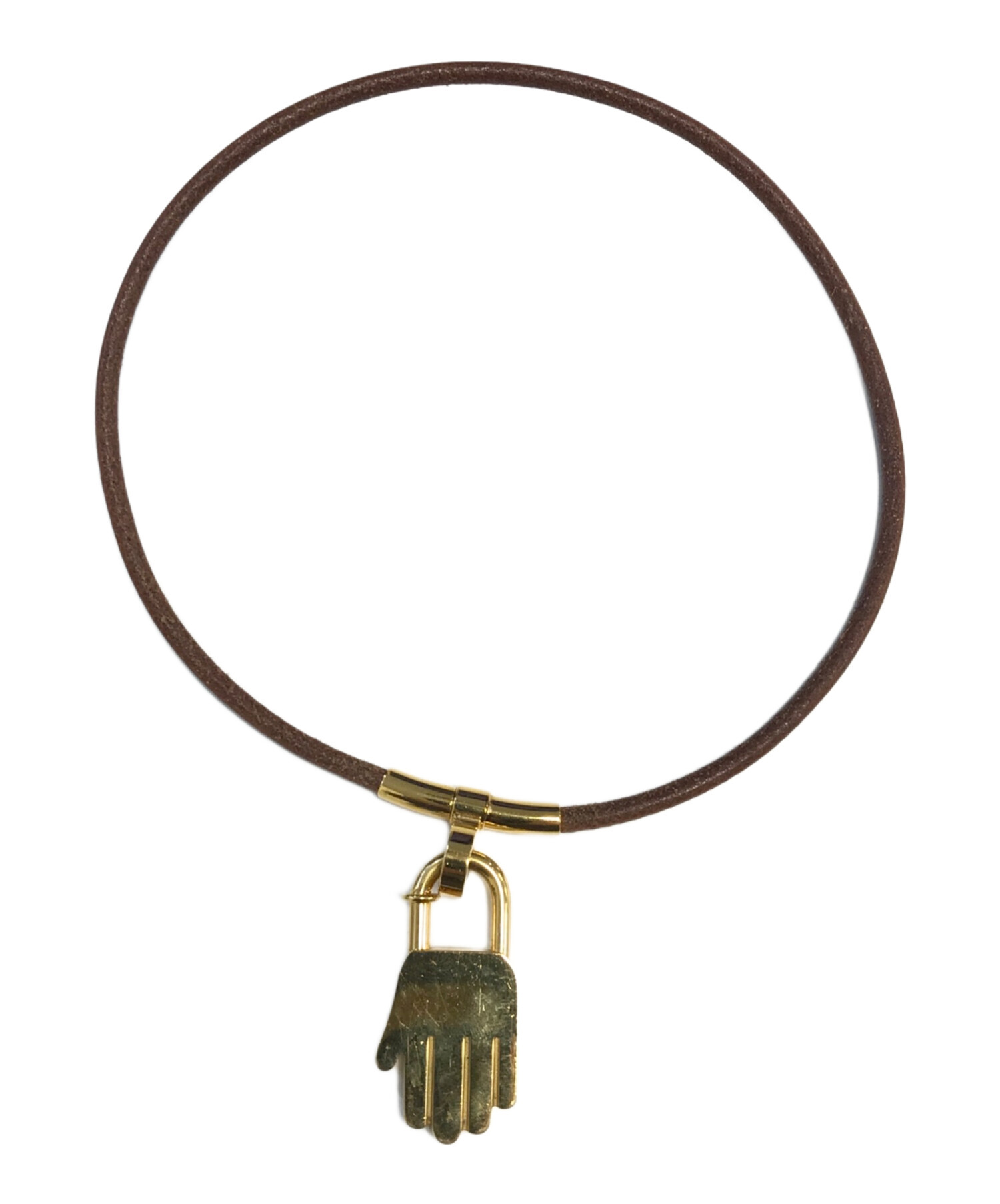 中古・古着通販】HERMES (エルメス) カデナ付チョーカー ブラウン