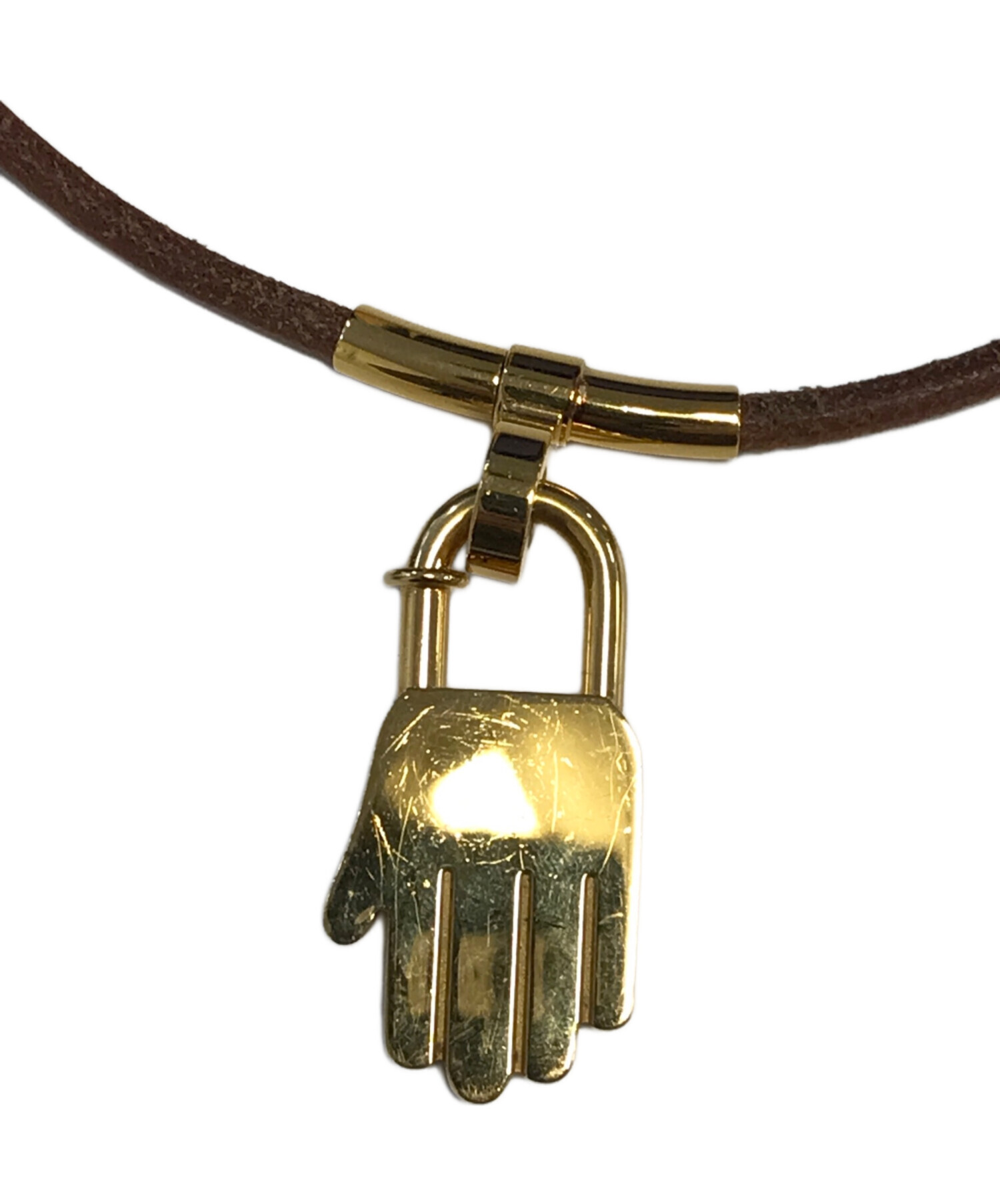 中古・古着通販】HERMES (エルメス) カデナ付チョーカー ブラウン