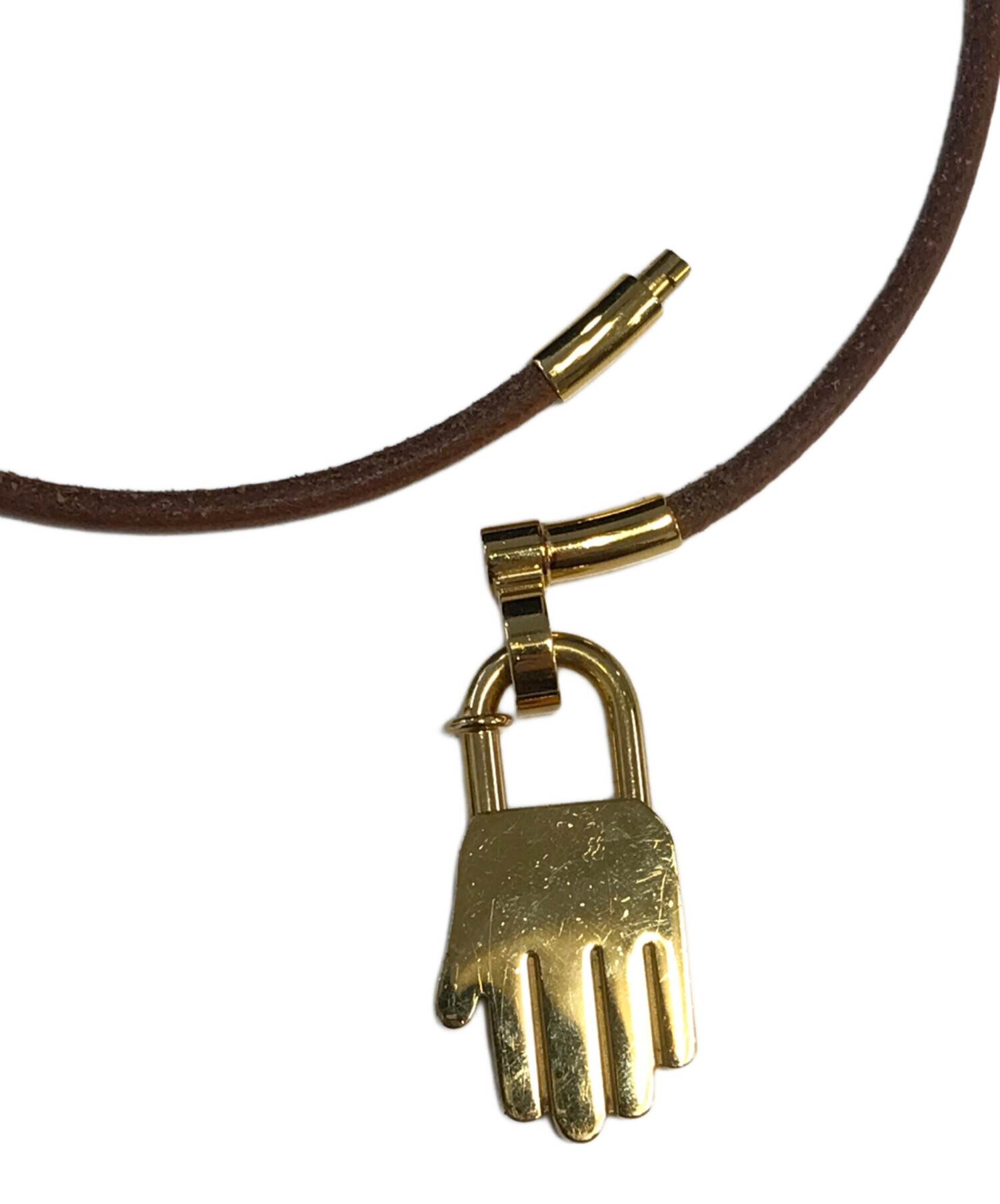 中古・古着通販】HERMES (エルメス) カデナ付チョーカー ブラウン