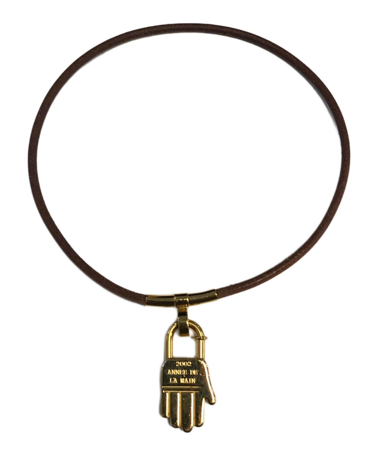 中古・古着通販】HERMES (エルメス) カデナ付チョーカー ブラウン