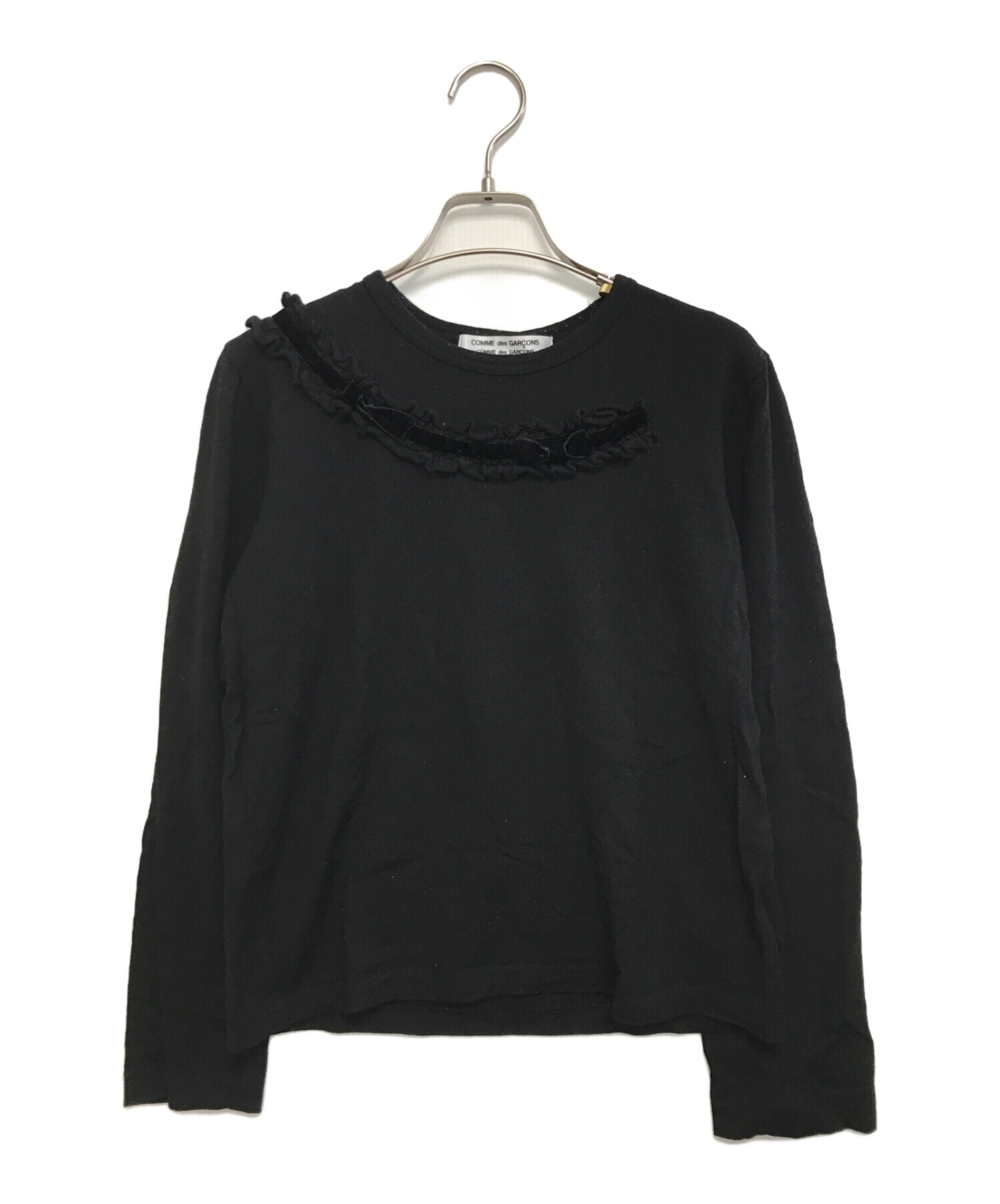 美品✨コムデギャルソンコムデギャルソン コムコム フリル 切替 ニット 黒 中古・古着通販】COMME des GARCONS COMME des GARCONS