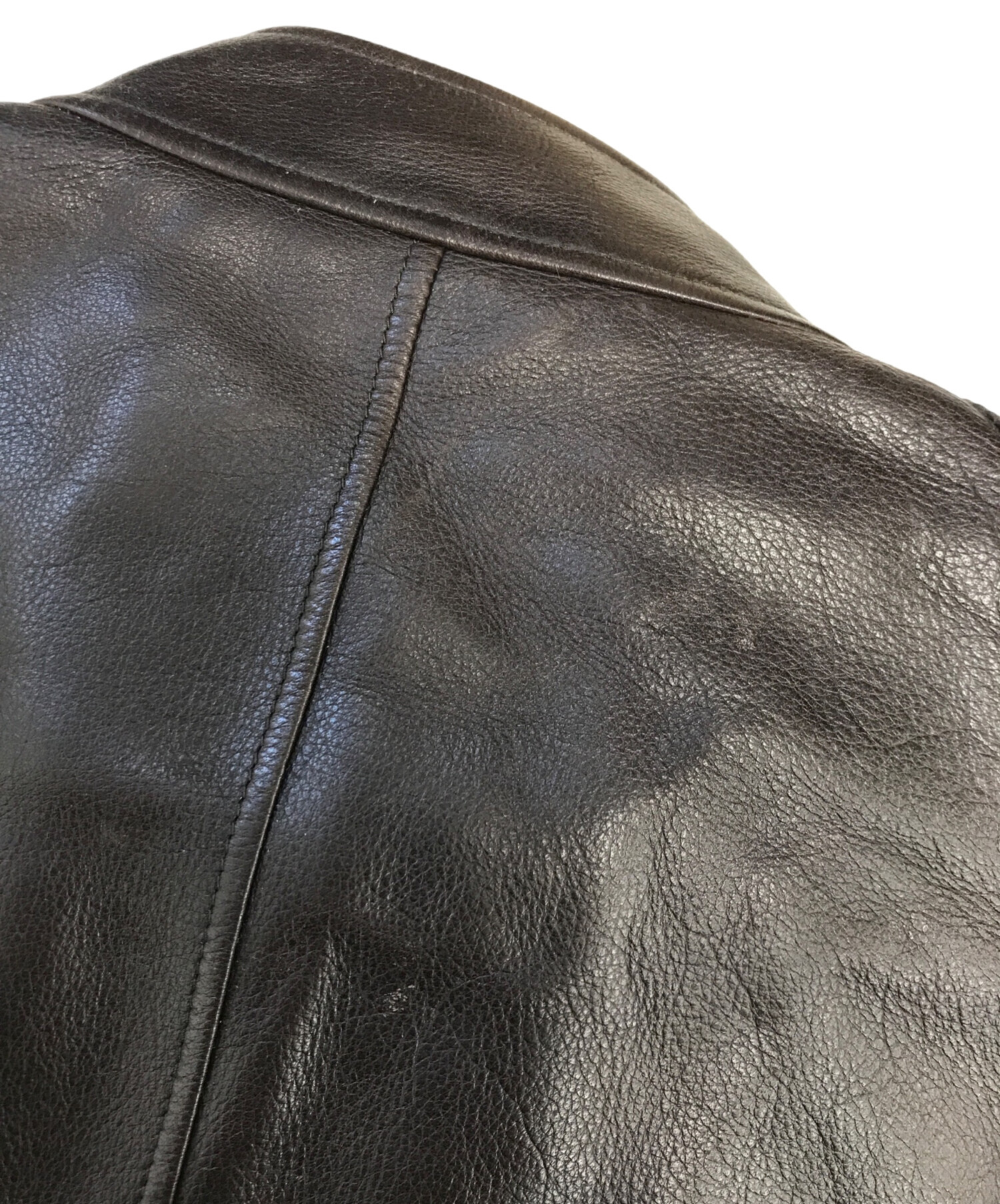 中古・古着通販】GUCCI (グッチ) レザージャケット ブラウン サイズ:44