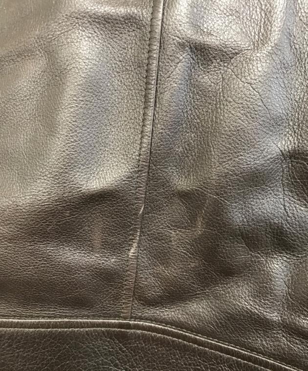 中古・古着通販】GUCCI (グッチ) レザージャケット ブラウン サイズ:44