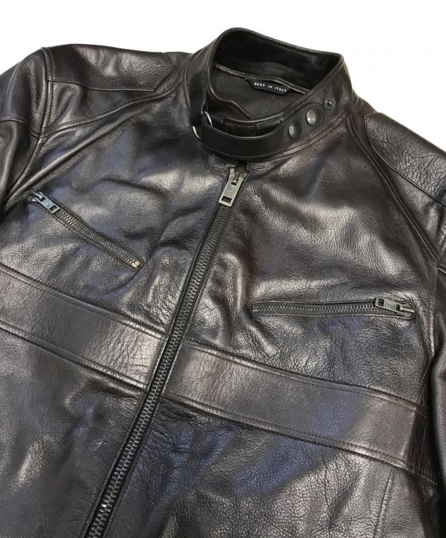 中古・古着通販】GUCCI (グッチ) レザージャケット ブラウン サイズ:44