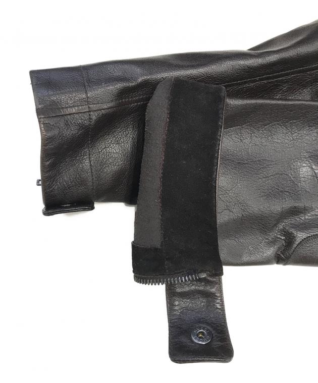 中古・古着通販】GUCCI (グッチ) レザージャケット ブラウン サイズ:44