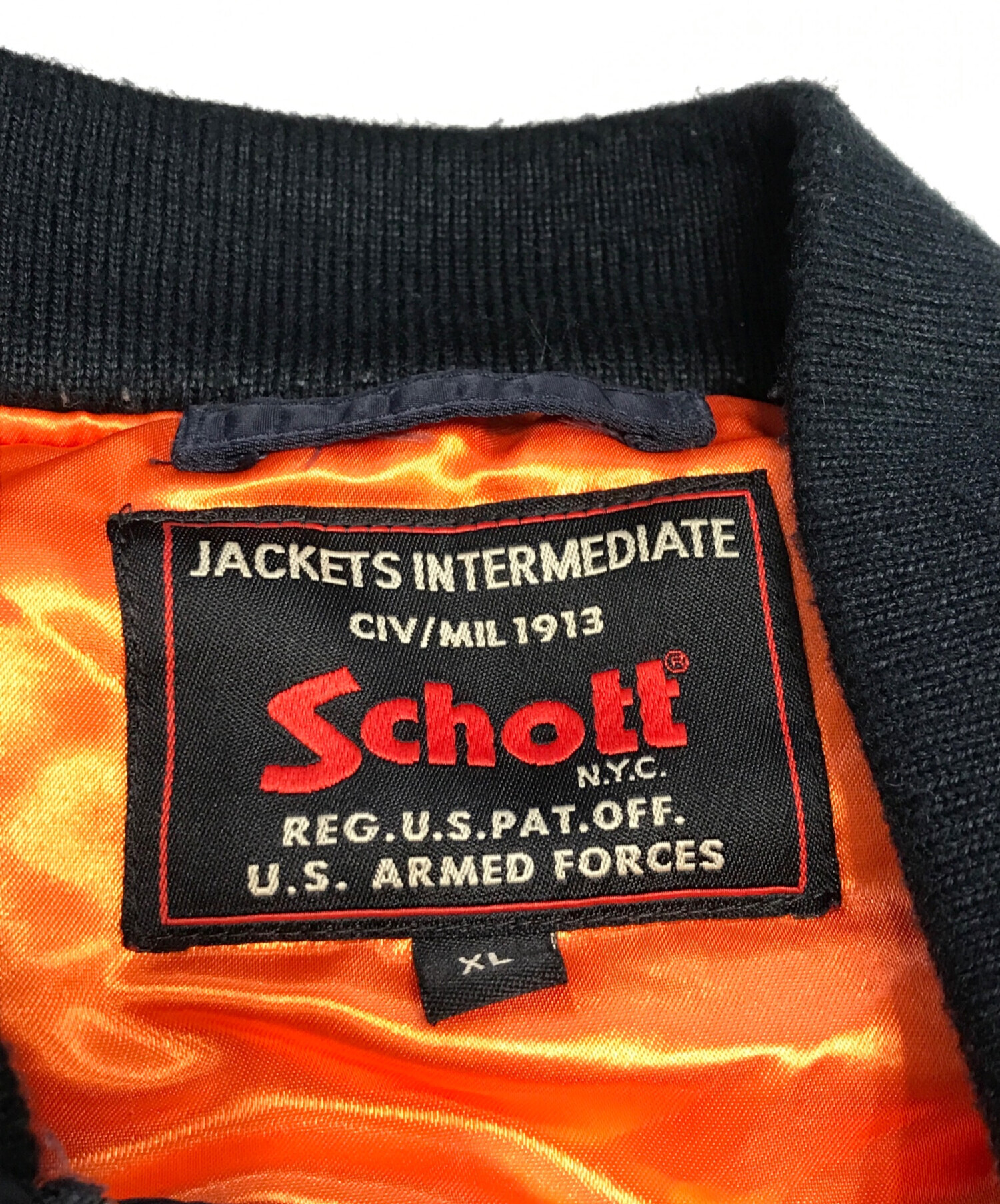 中古・古着通販】Schott (ショット) MA-1ジャケット ネイビー サイズ