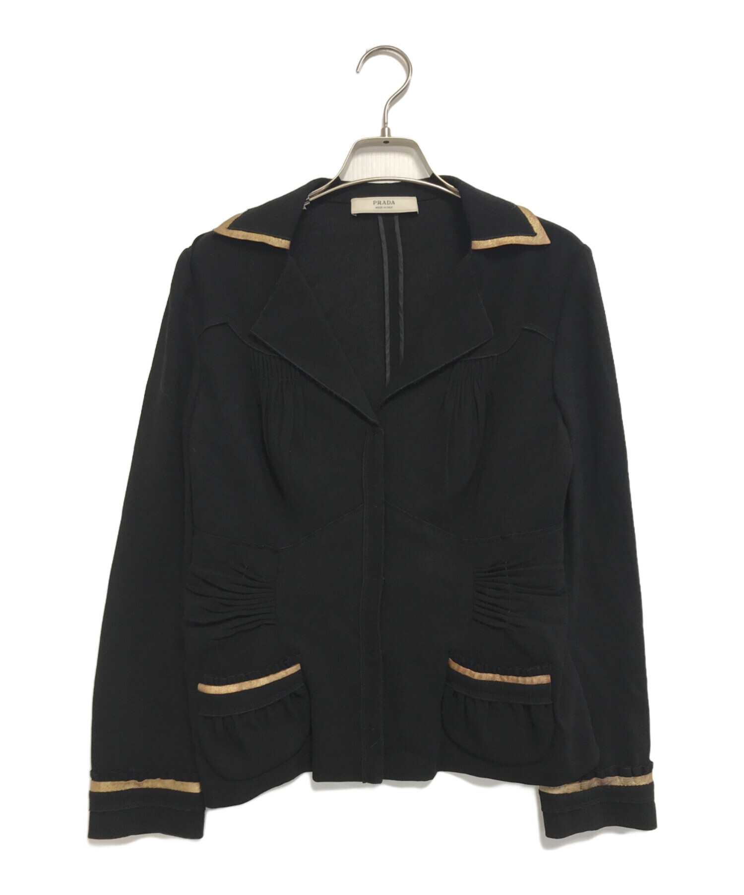 中古・古着通販】PRADA (プラダ) セーラージャケット ブラック サイズ