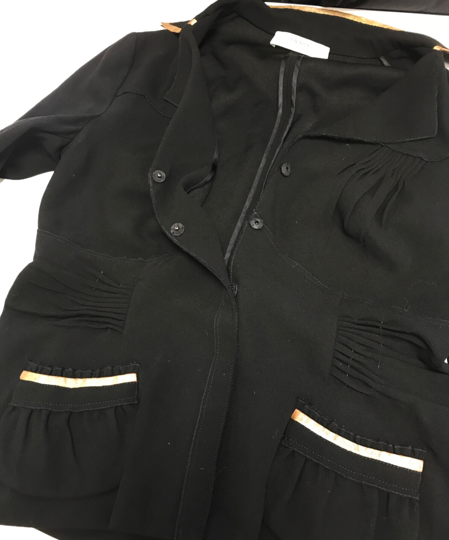 【約25万円で購入】PRADA プラダ ジャケット 中古・古着通販】PRADA (プラダ) セーラージャケット ブラック サイズ