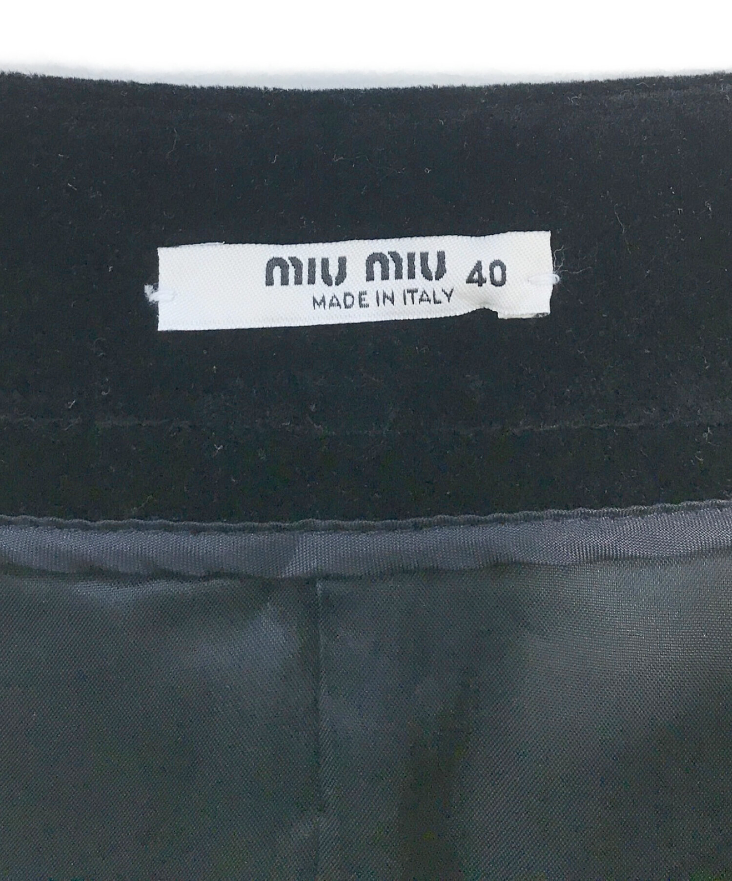 中古・古着通販】MIU MIU (ミュウミュウ) ベロアスカート ブラック 