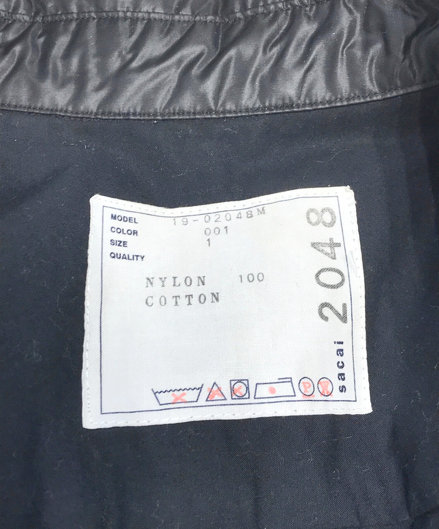 中古・古着通販】sacai (サカイ) レイヤードナイロンシャツ ブラック 