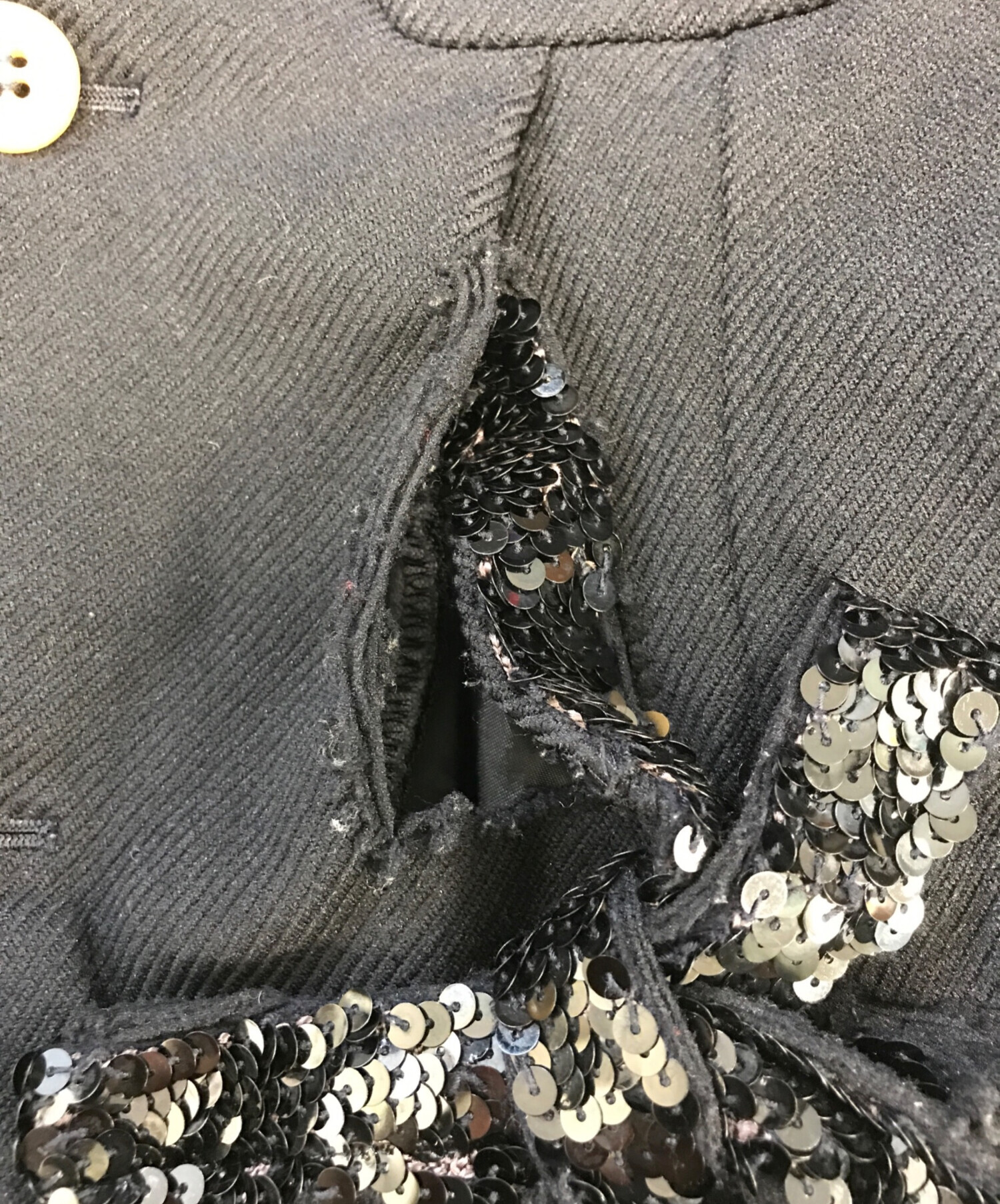 コムデギャルソン スパンコール ジャケット ブルゾン ブラック AD2002 中古・古着通販】COMME des GARCONS COMME des GARCONS