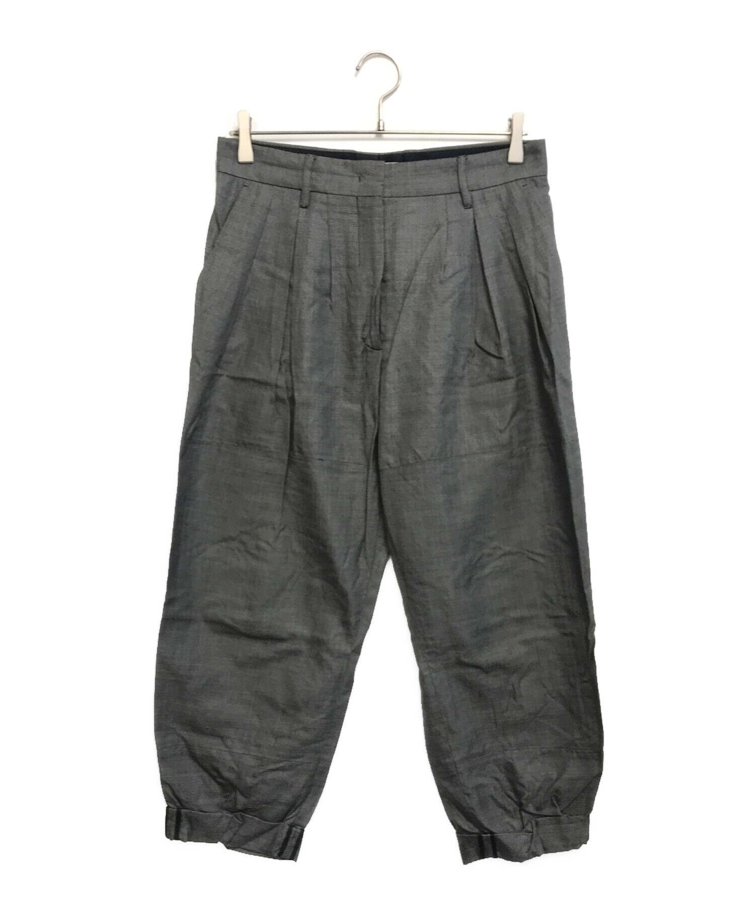 中古・古着通販】PRADA (プラダ) タックパンツ グレー サイズ:40