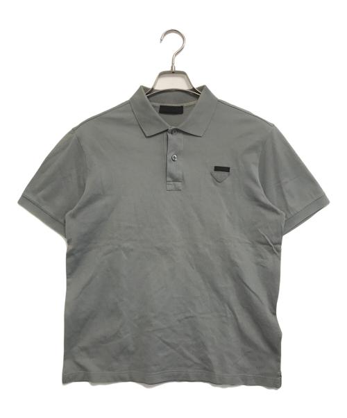 美品 PRADA プラダ XLレッドタブ ロゴタグ 半袖ポロシャツ グレー 3024003769181541_01_4261w.jpeg