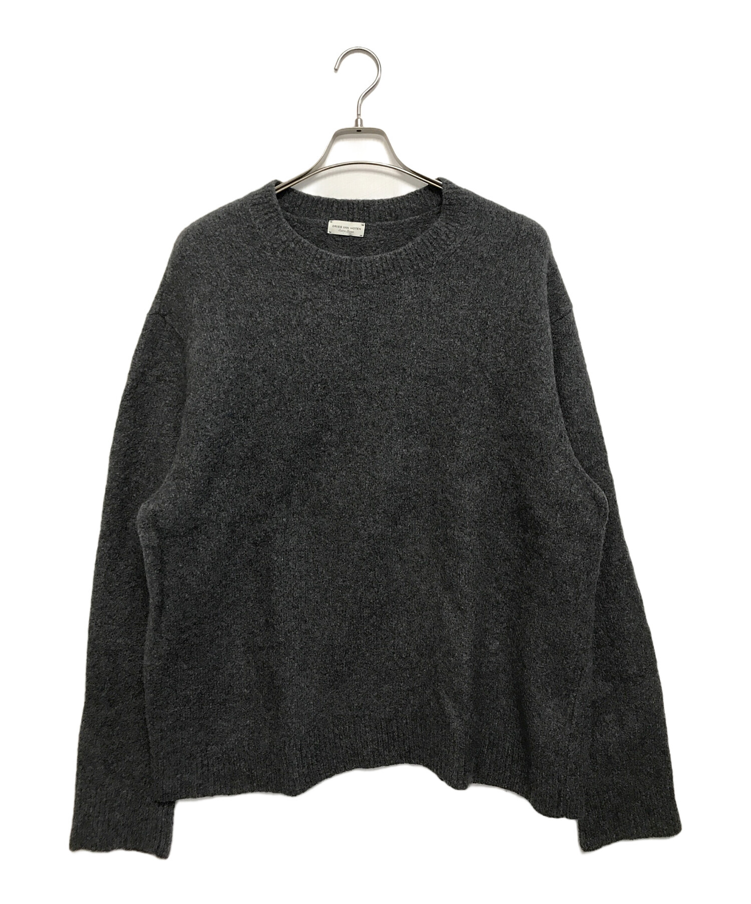 Dries Van Noten カシミヤ クルーネックニット ダークグレー 中古・古着通販】DRIES VAN NOTEN (ドリスヴァンノッテン) カシミヤ