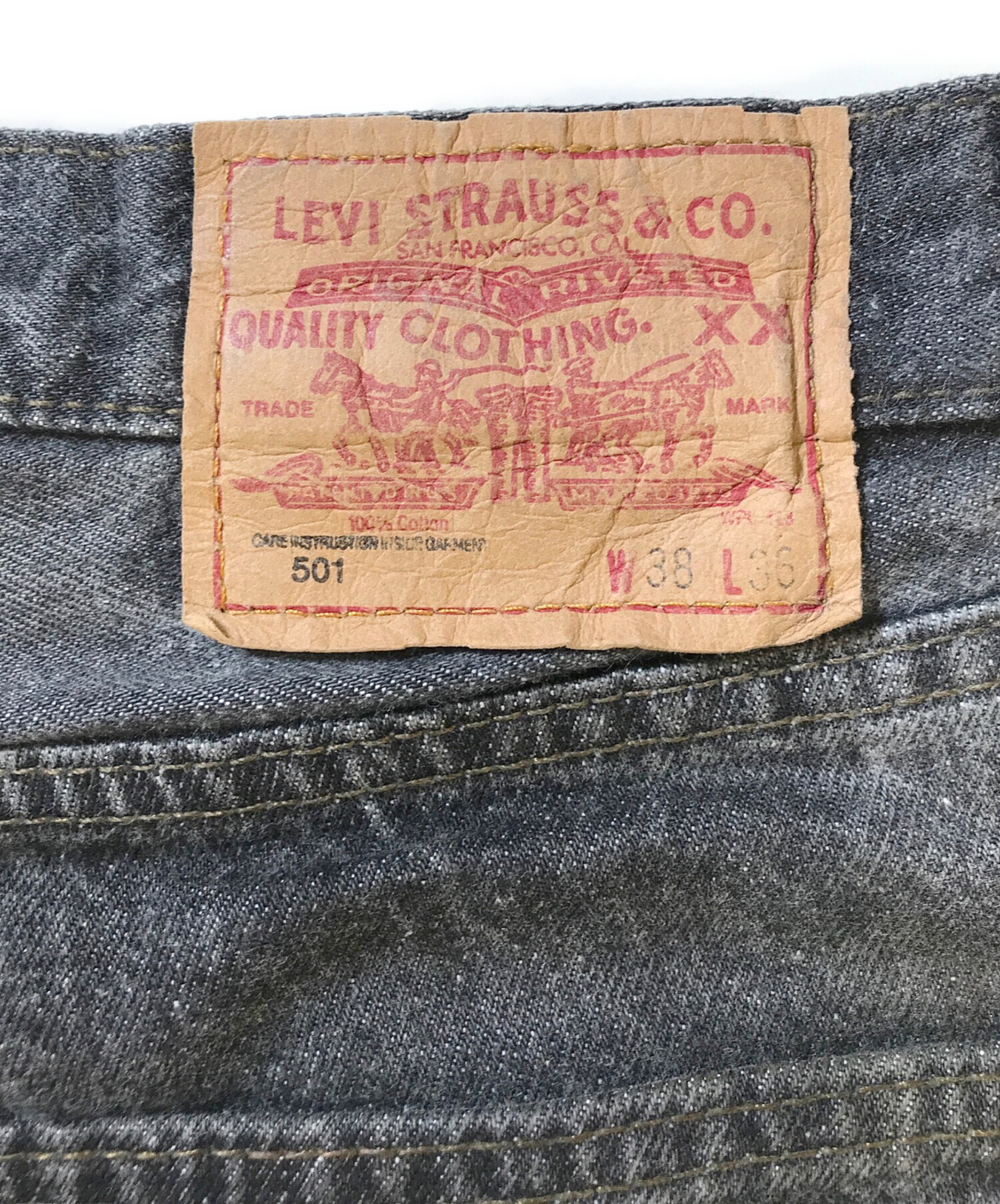 中古・古着通販】LEVI'S (リーバイス) 501先染めブラックデニム