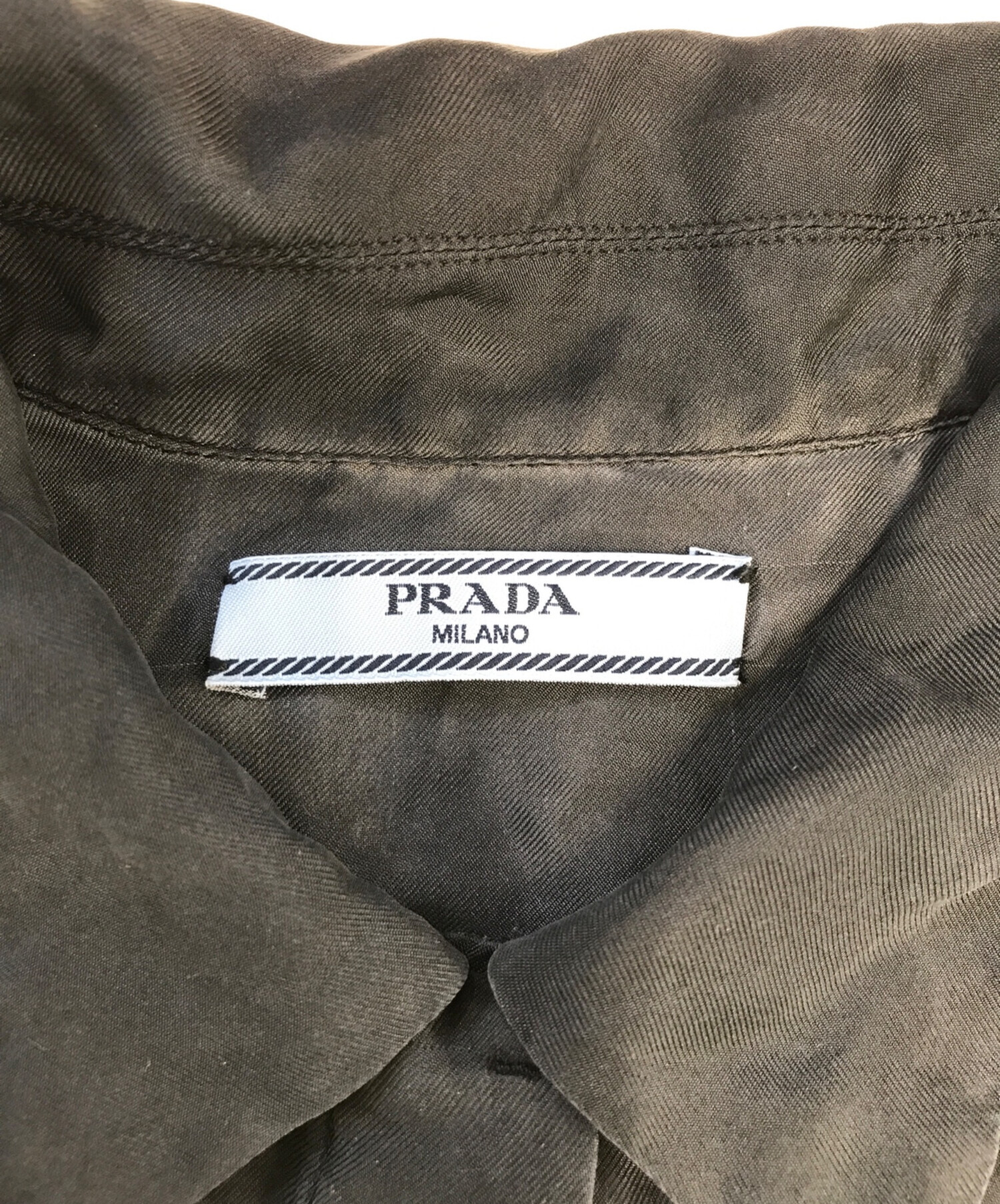 PRADA （プラダ）シルク100%シャツ 長袖 PRADA （プラダ）シルク100%シャツ 長袖