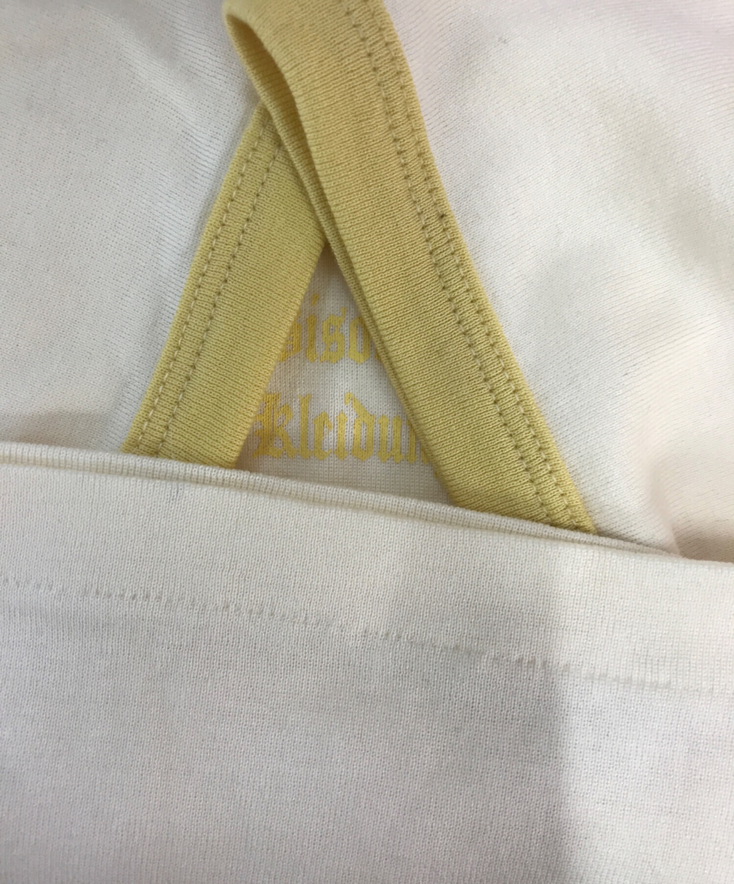 中古・古着通販】BISOWN (ビソウン) TRIM Tシャツ アイボリー×イエロー