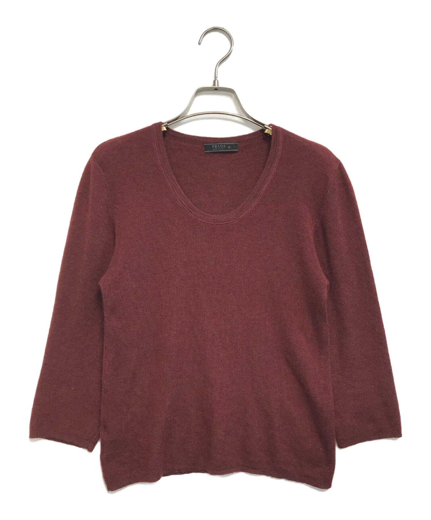 PRADA カシミヤセーター 46 中古・古着通販】PRADA (プラダ) カシミヤニット ブラウン サイズ:46