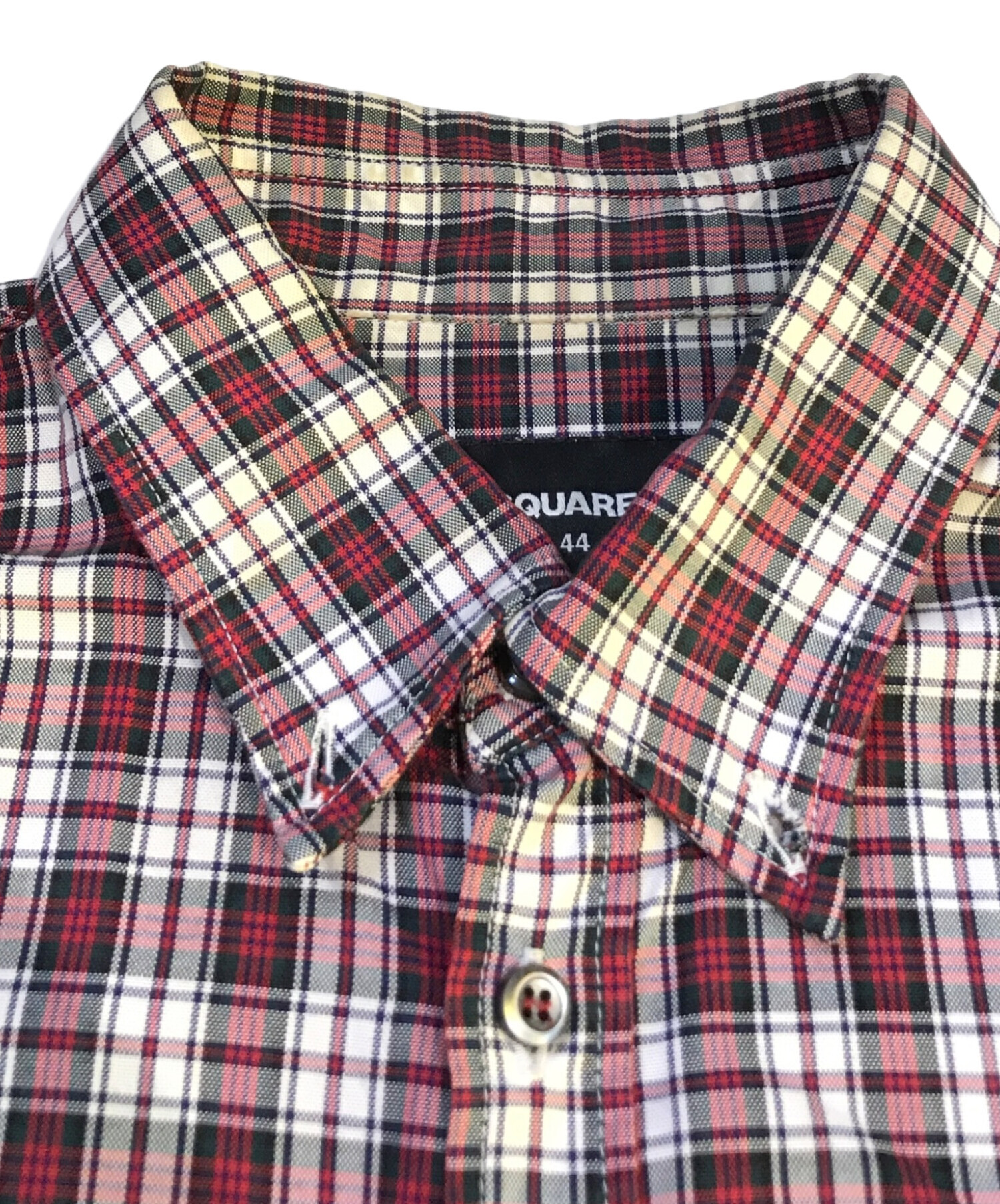 【中古】ディースクエアード DSQUARED2 コットン チェック セミワイドカラー カジュアルシャツ レッド【サイズ38】【レディース】 DSQUARED2 - 【中古】ディースクエアード DSQUARED2 コットン チェック