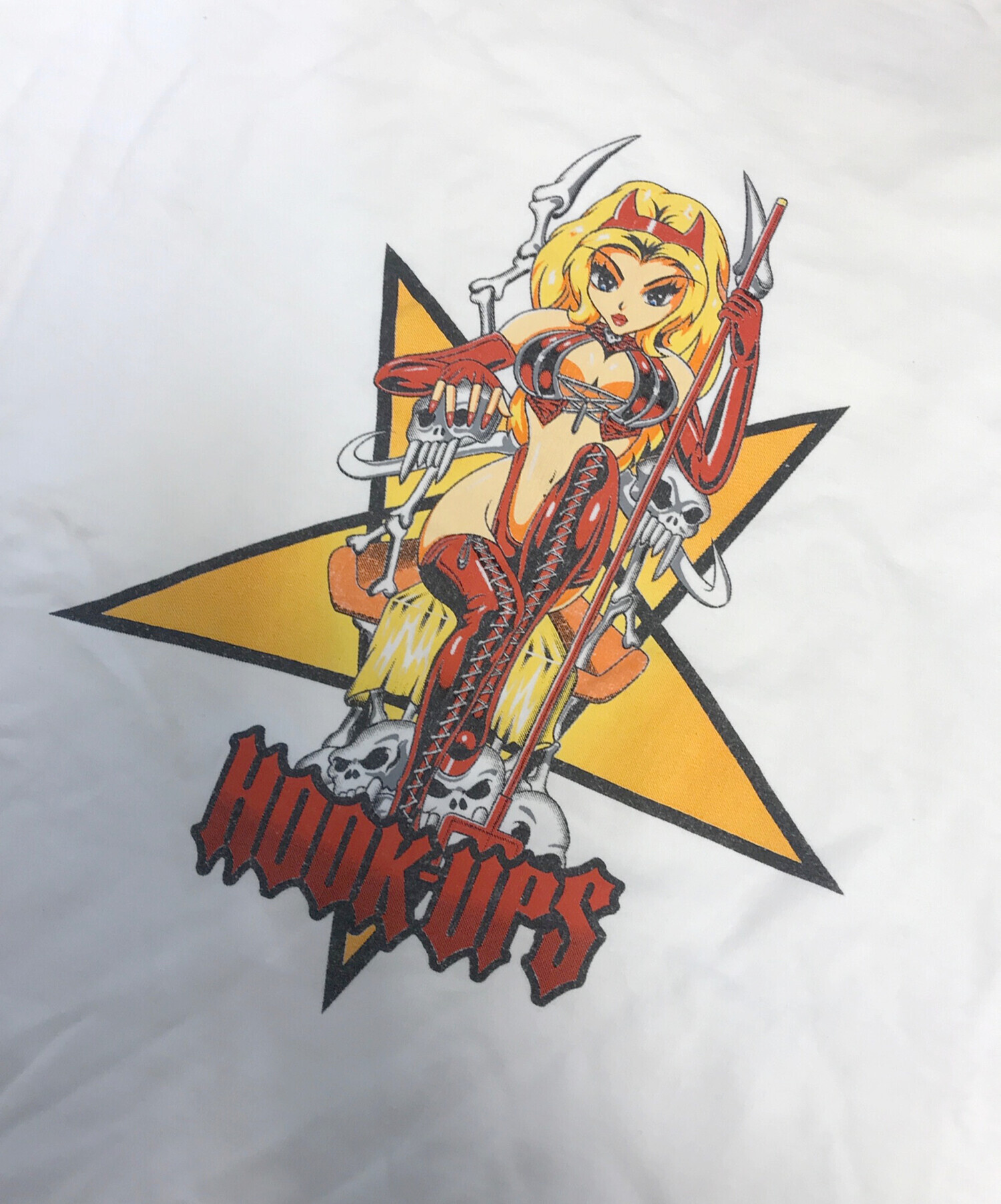 HOOK-UPS 90s ビンテージ プラスチックリトルTシャツ フックアップス 中古・古着通販】HOOK-UPS (フックアップス) プリントTシャツ ホワイト