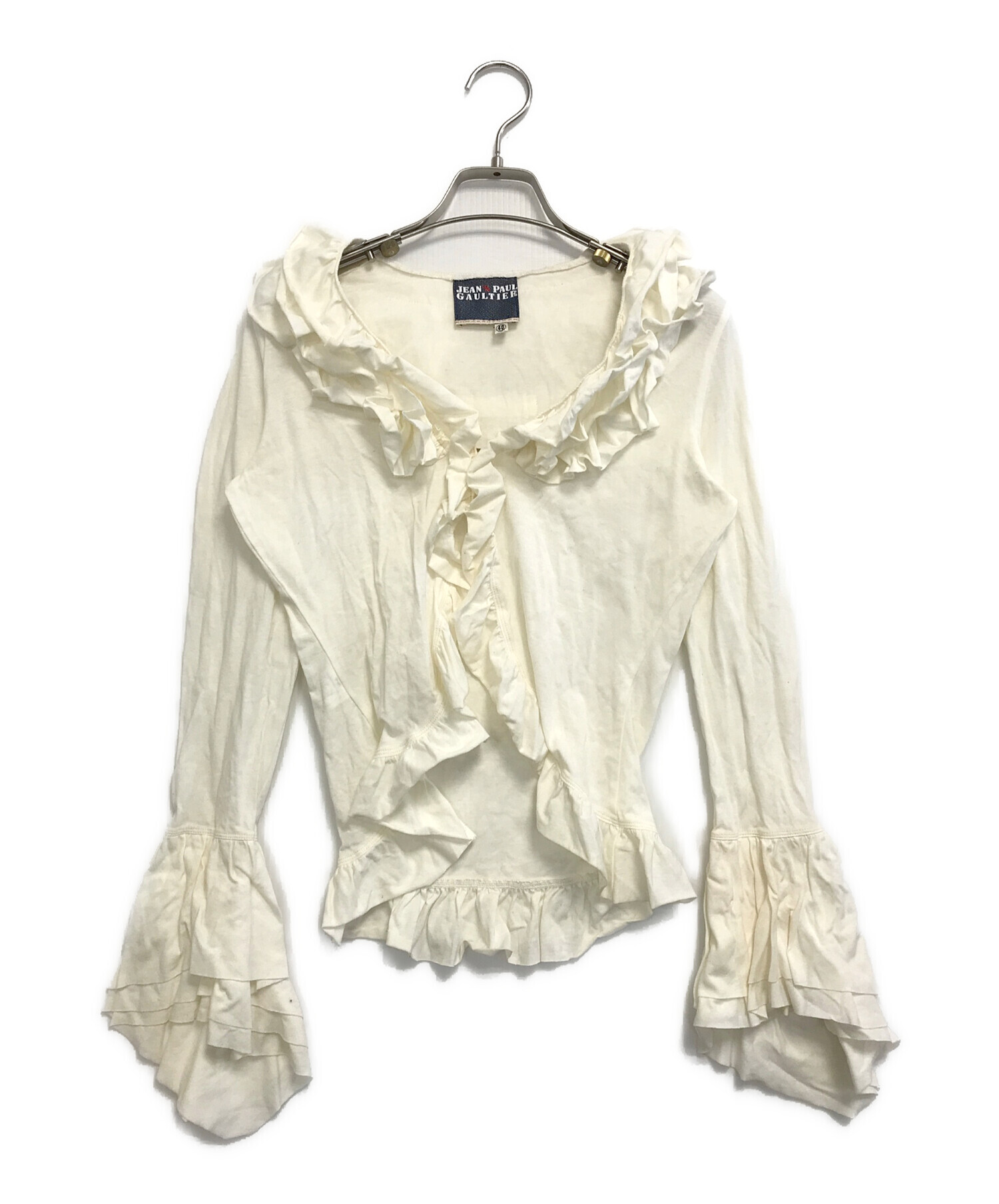 希少　90s　ジャンポールゴルチエ　袖レース付き　シャツ　40　ブラック　フリル 中古・古着通販】Jean Paul GAULTIER (ジャンポールゴルチェ) フリル