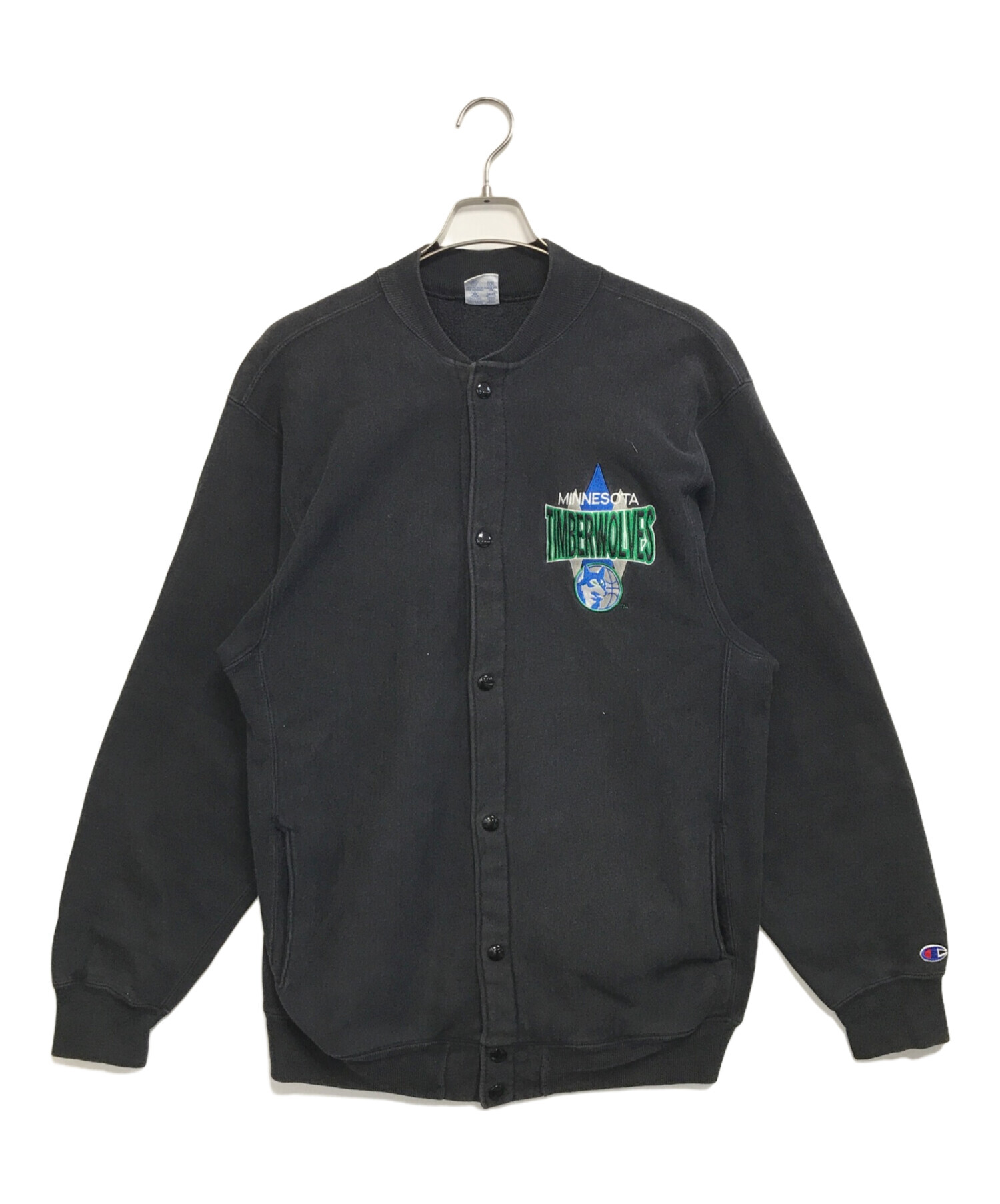 Champion スナップカーディガン Lサイズ ブラック 中古・古着通販】Champion (チャンピオン) スナップカーディガン