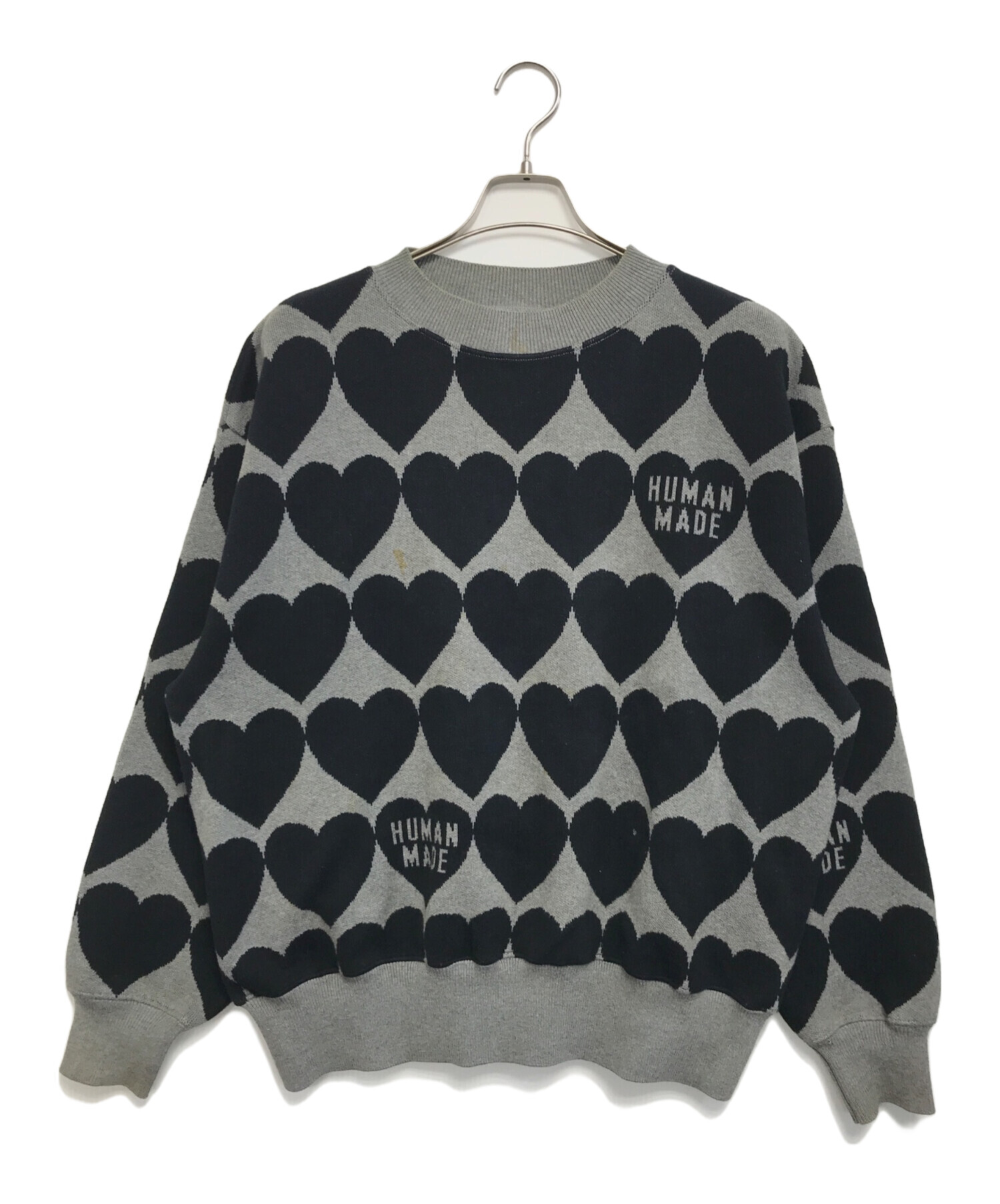 【完売・新品】HUMAN MADE ハートニットセーター 中古・古着通販】HUMAN MADE (ヒューマンメイド) ハート柄ニット