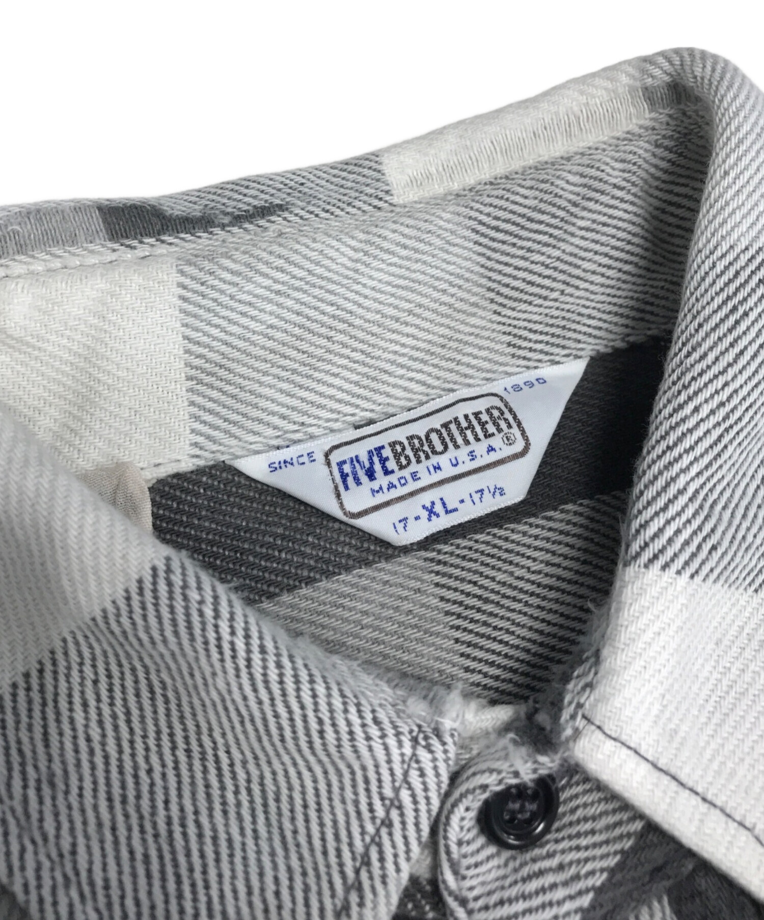 FIVE BROTHER ブラック/ホワイト チェック ネルシャツ 中古・古着通販】FIVE BROTHER (ファイブブラザー) チェックネルシャツ