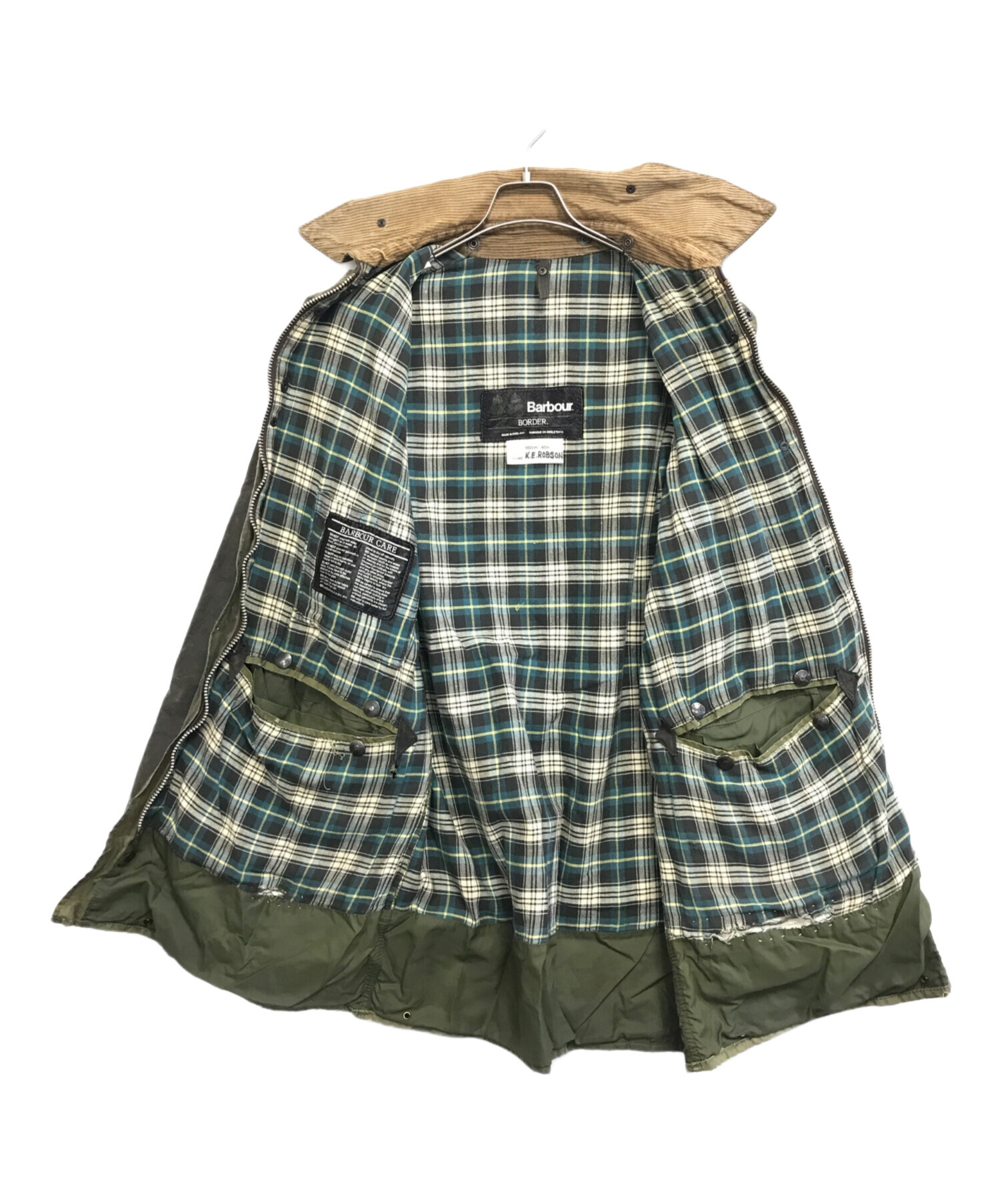 Barbour ジャケット 40サイズ 中古・古着通販】Barbour (バブアー) オイルドジャケット カーキ