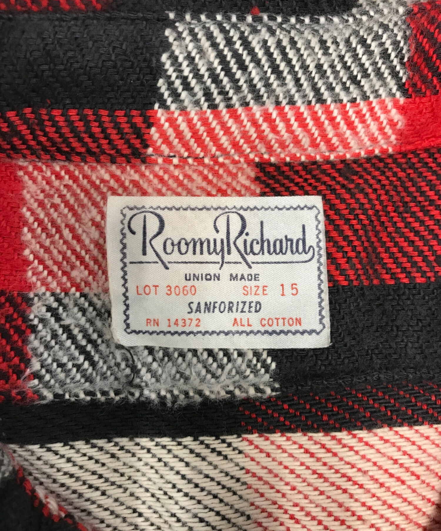 た*か様 50s 60s Roomy Richard マチ付き　ネルシャツ　マチ 1960's Roomy Richard Heavy Flannel L/S Shirt De