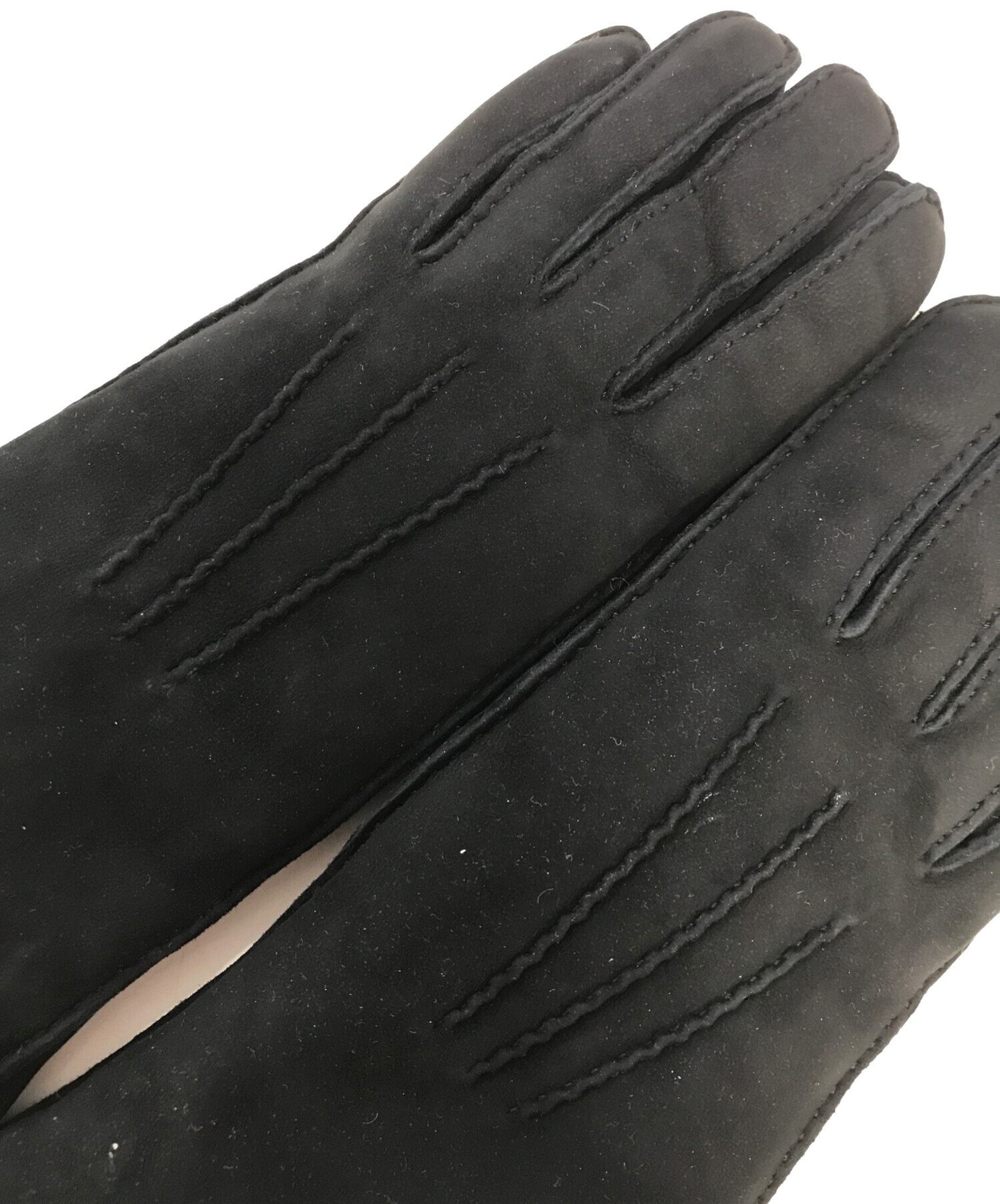 中古・古着通販】HERMES (エルメス) ラビットファーレザーグローブ 