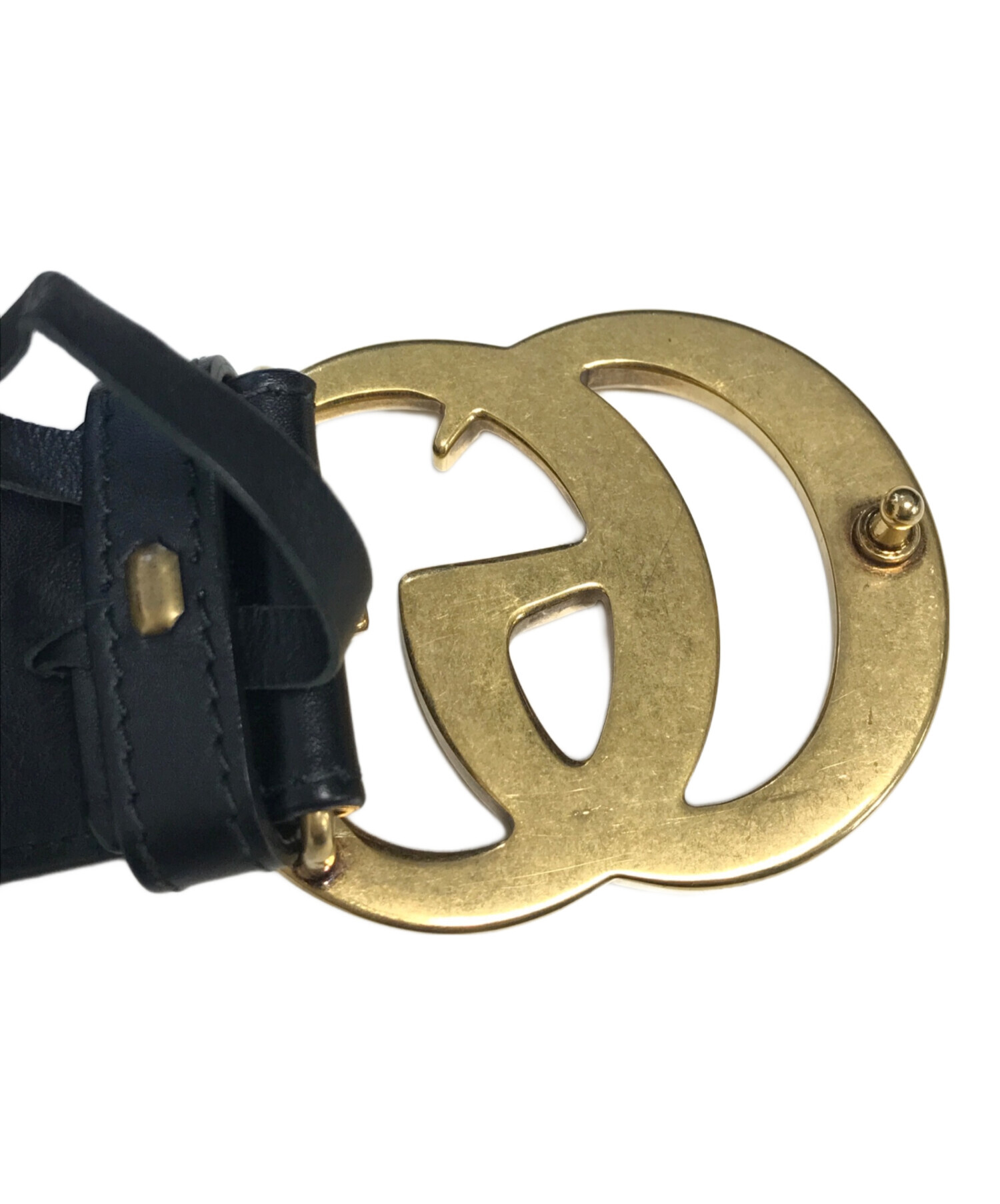 中古・古着通販】GUCCI (グッチ) GGマーモントレザーベルト サイズ:90