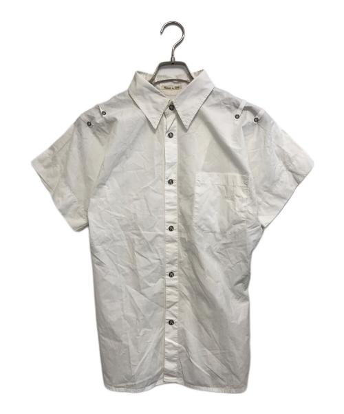 ジャンポールゴルチエ　半袖　バイカラー　ブラウス　シャツ　変形　アシンメトリー ジャンポールゴルチエ半袖バイカラーブラウスシャツ変形アシンメトリー