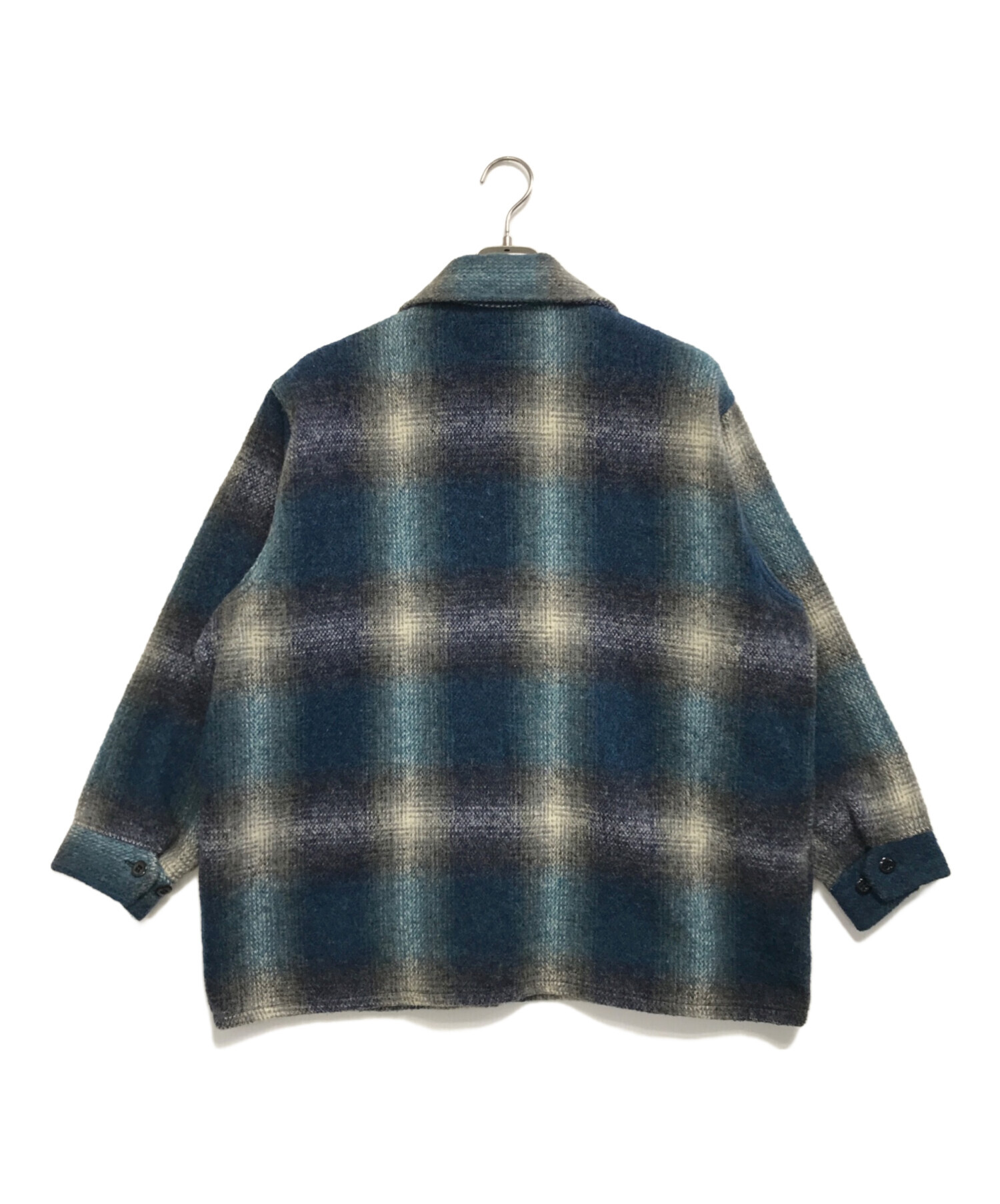 中古・古着通販】MELTON (メルトン) ウールチェックジャケット ブルー