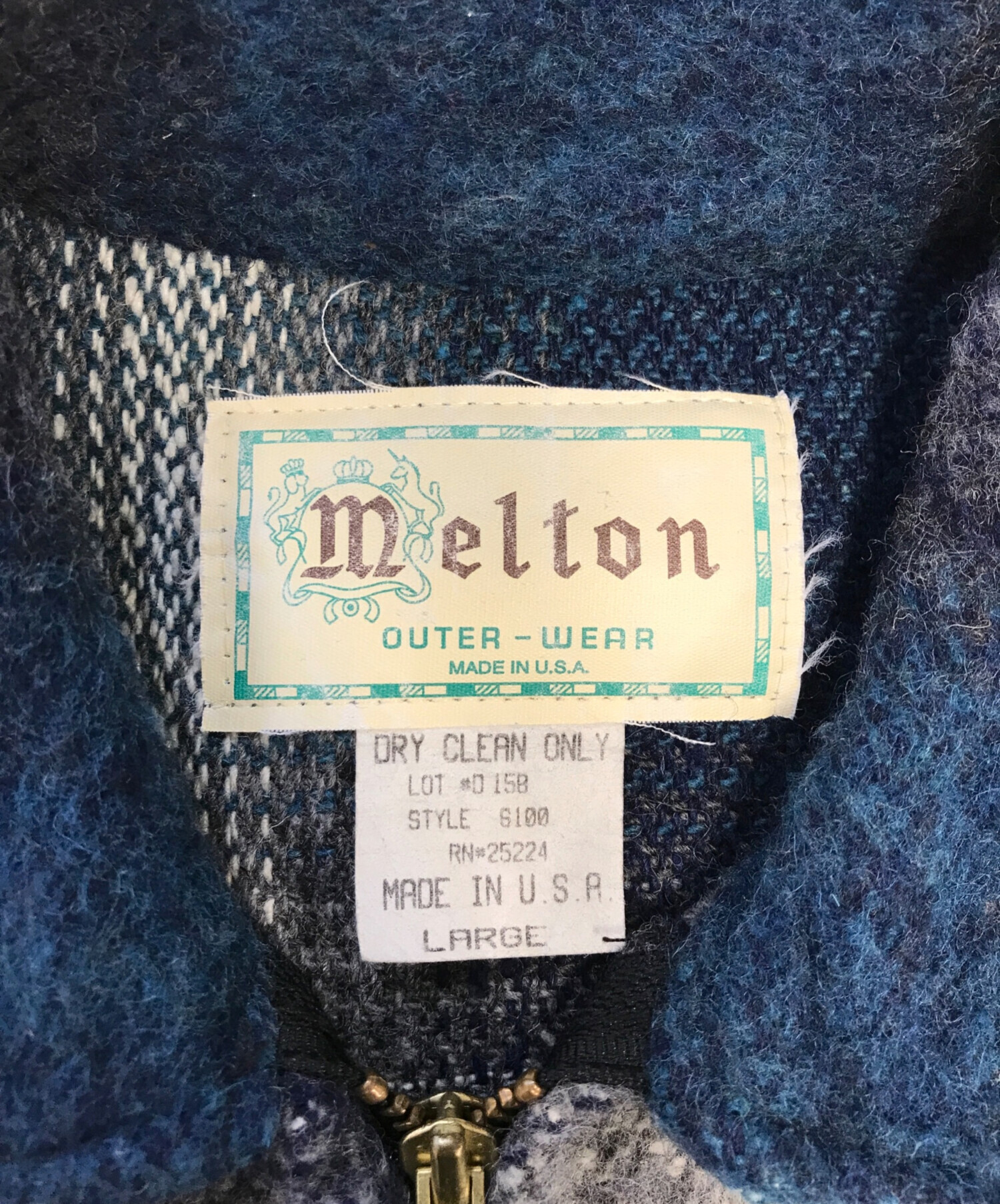 サ*ン様 メルトン ウールチェック ジャケット Made in USA 米国製 