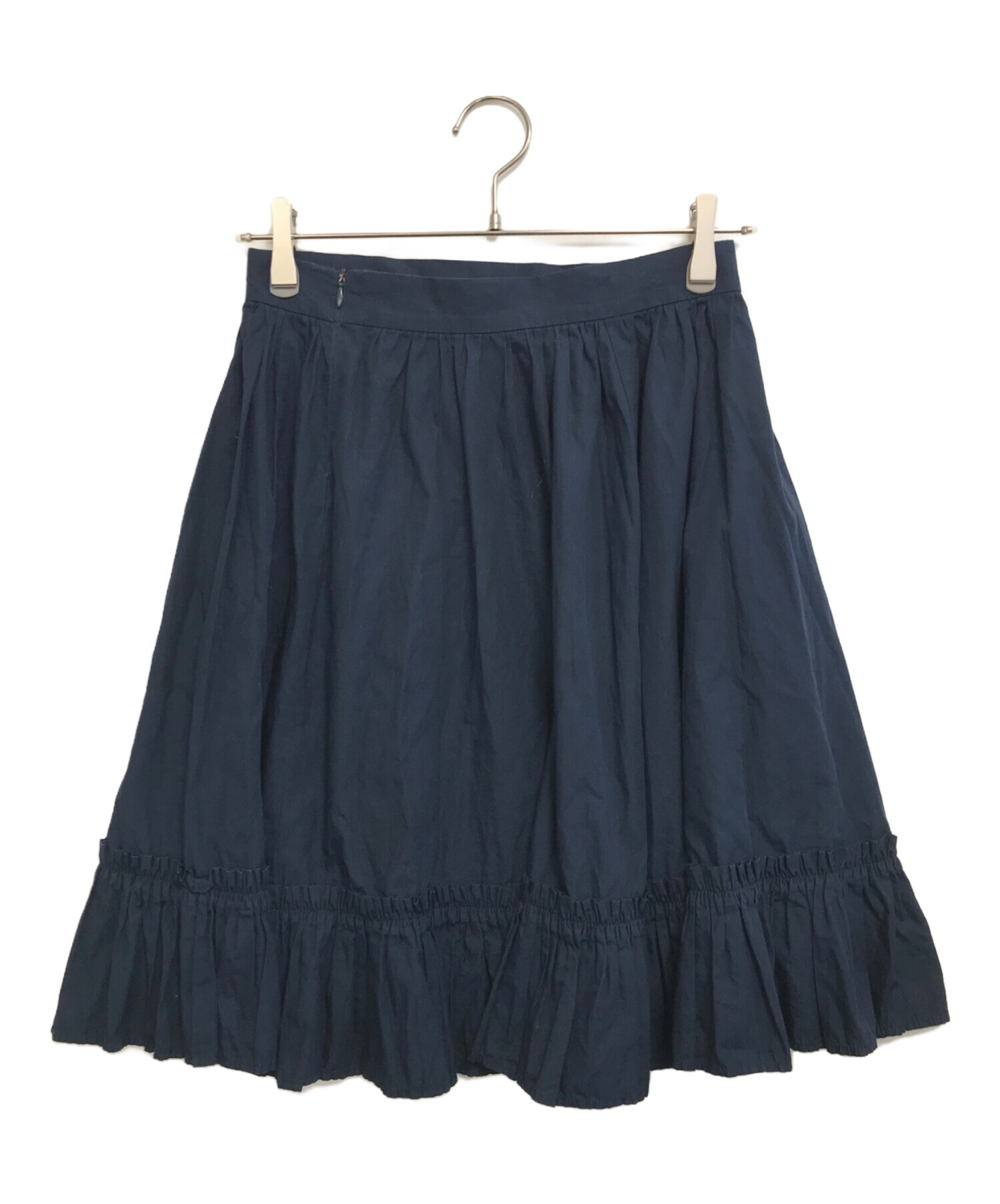 MIU MIU フリルスカート　ネイビー　38 中古・古着通販】MIU MIU (ミュウミュウ) デザインフリルスカート