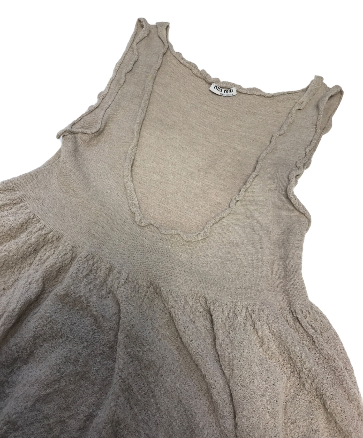 中古・古着通販】MIU MIU (ミュウミュウ) 縮絨ニットショートワンピ-ス